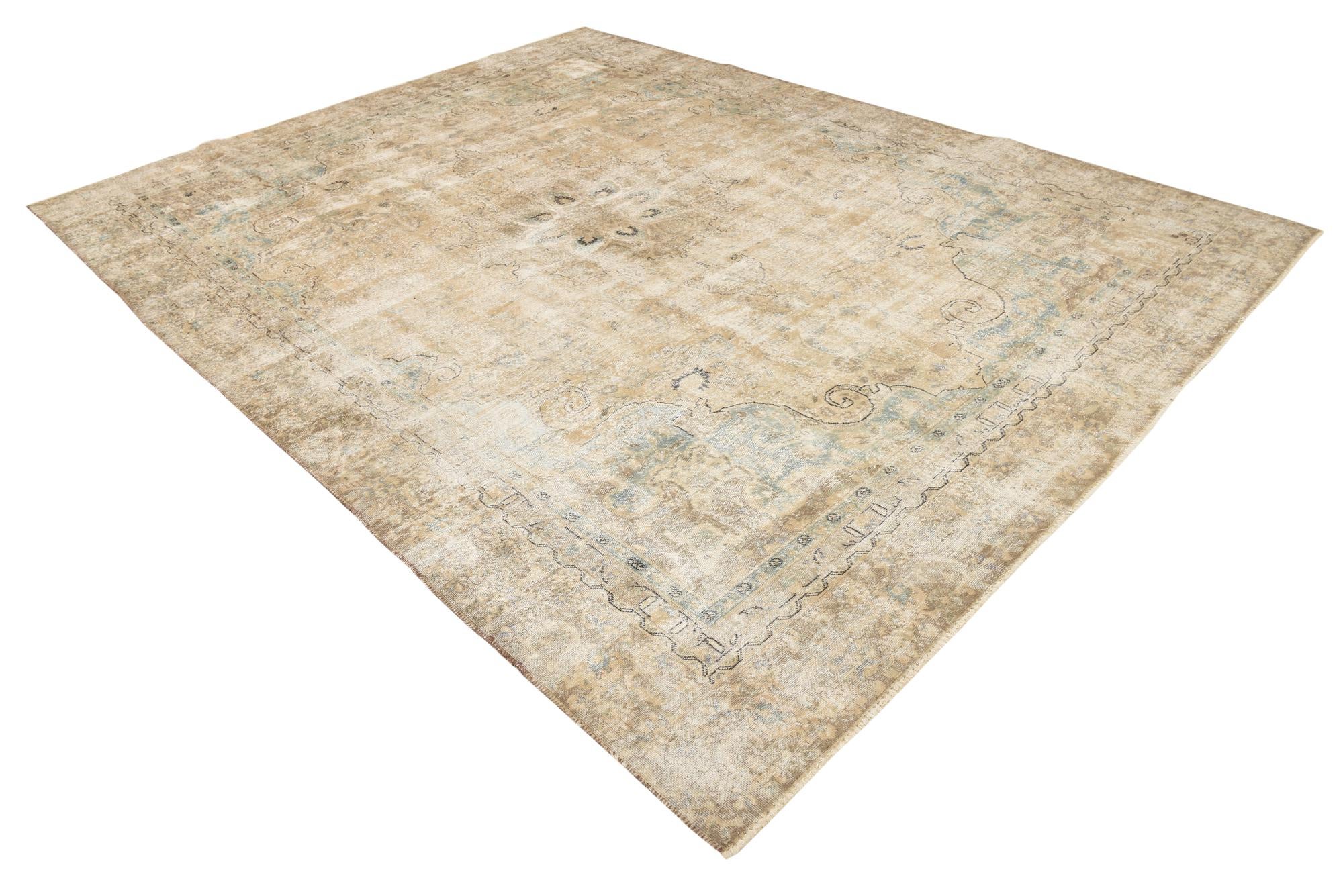 8' 10 x 11' 6 Hand Knotted Ultra Vintage Persian Wool Rug