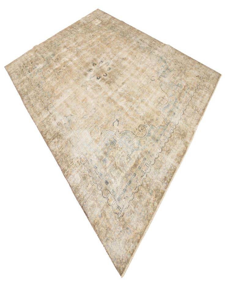 Detail image of 8' 10 x 11' 6  Hand Knotted Ultra Vintage Persian Wool Rug