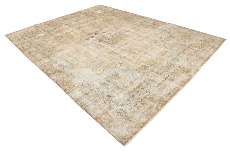 Detail image of 8' 10 x 11' 6 Hand Knotted Ultra Vintage Persian Wool Rug