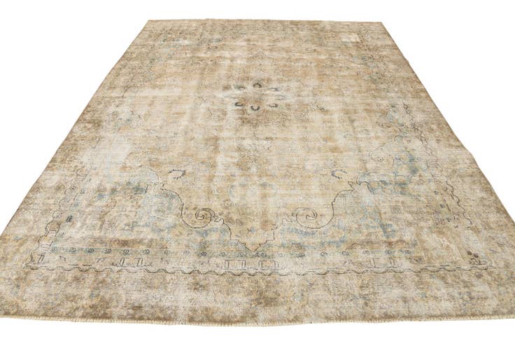 Detail image of 8' 10 x 11' 6 Hand Knotted Ultra Vintage Persian Wool Rug