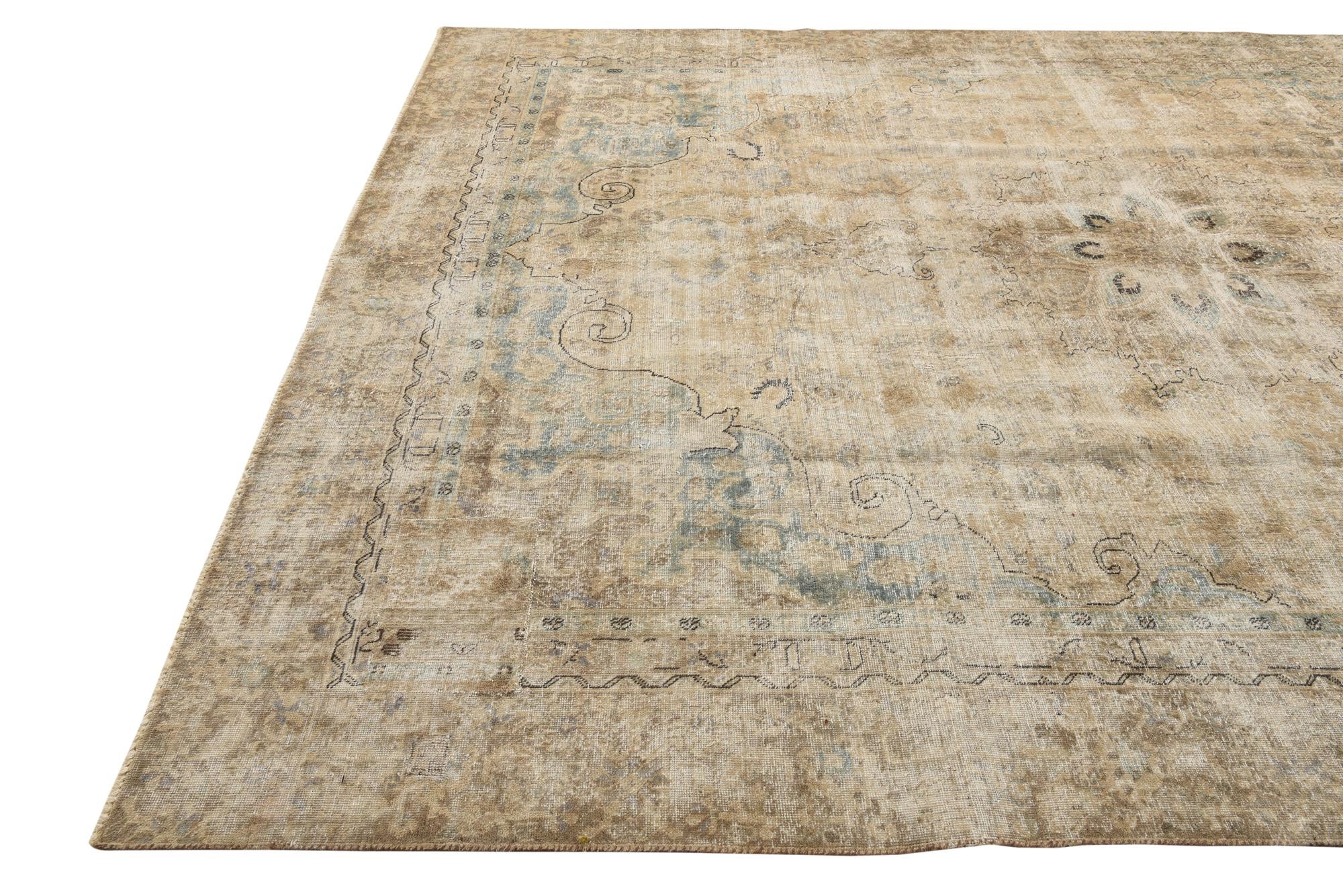 8' 10 x 11' 6 Hand Knotted Ultra Vintage Persian Wool Rug