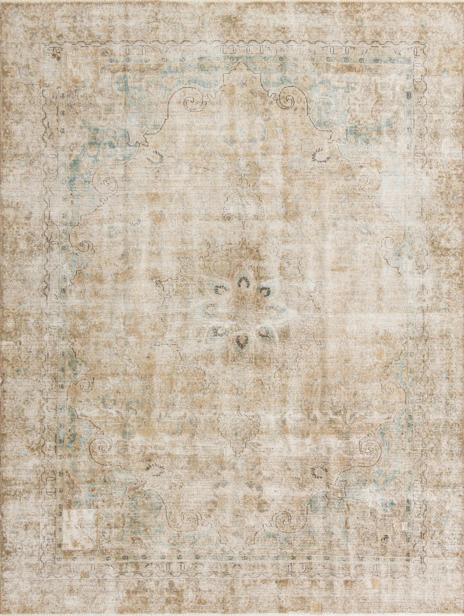 8' 10 x 11' 6 Hand Knotted Ultra Vintage Persian Wool Rug