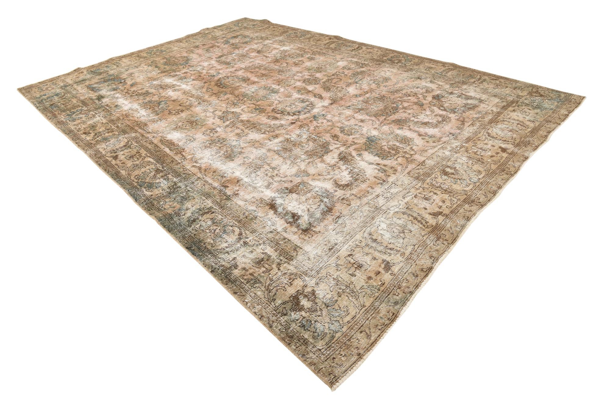 9' x 12' 10 Hand Knotted Ultra Vintage Persian Wool Rug