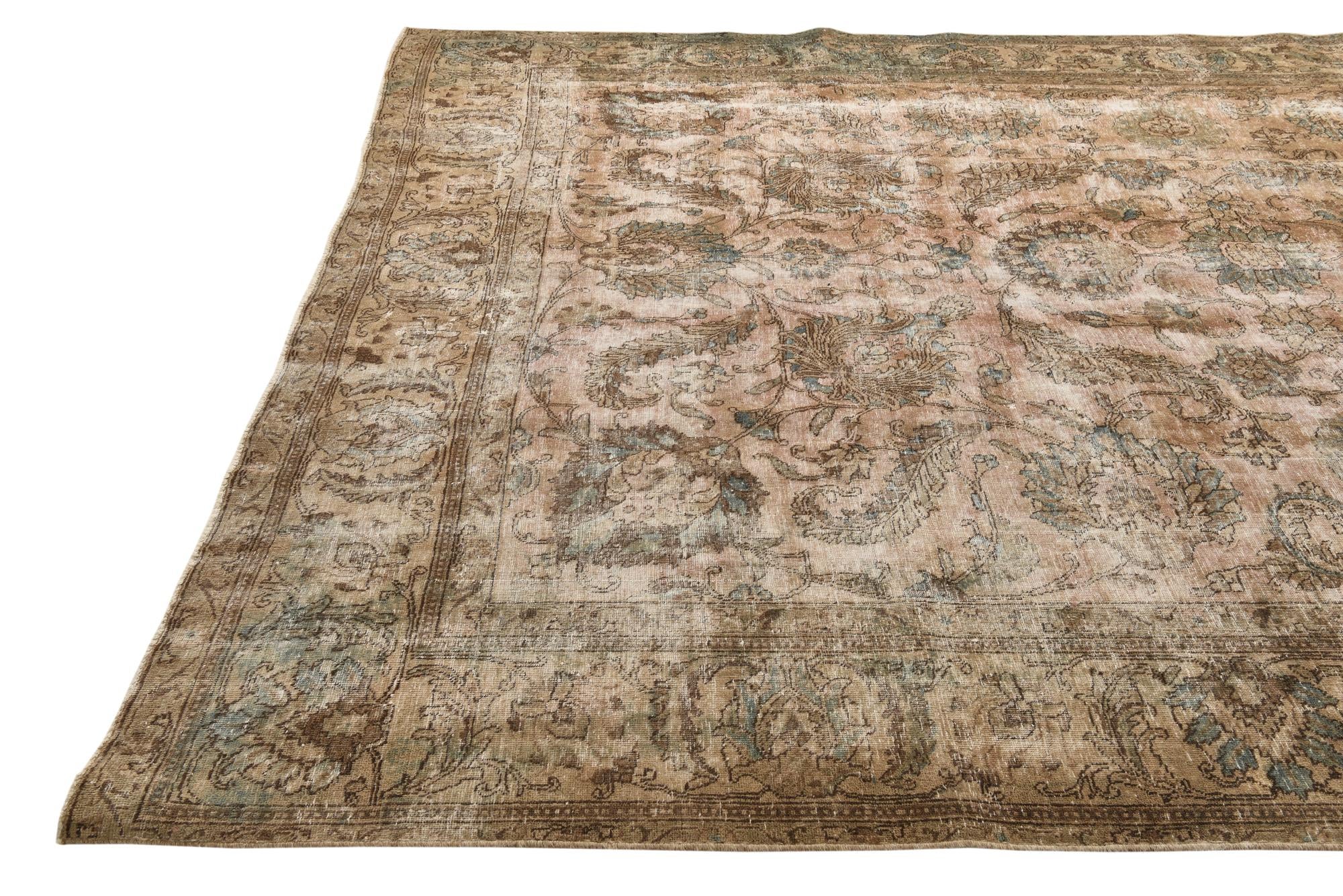 9' x 12' 10 Hand Knotted Ultra Vintage Persian Wool Rug