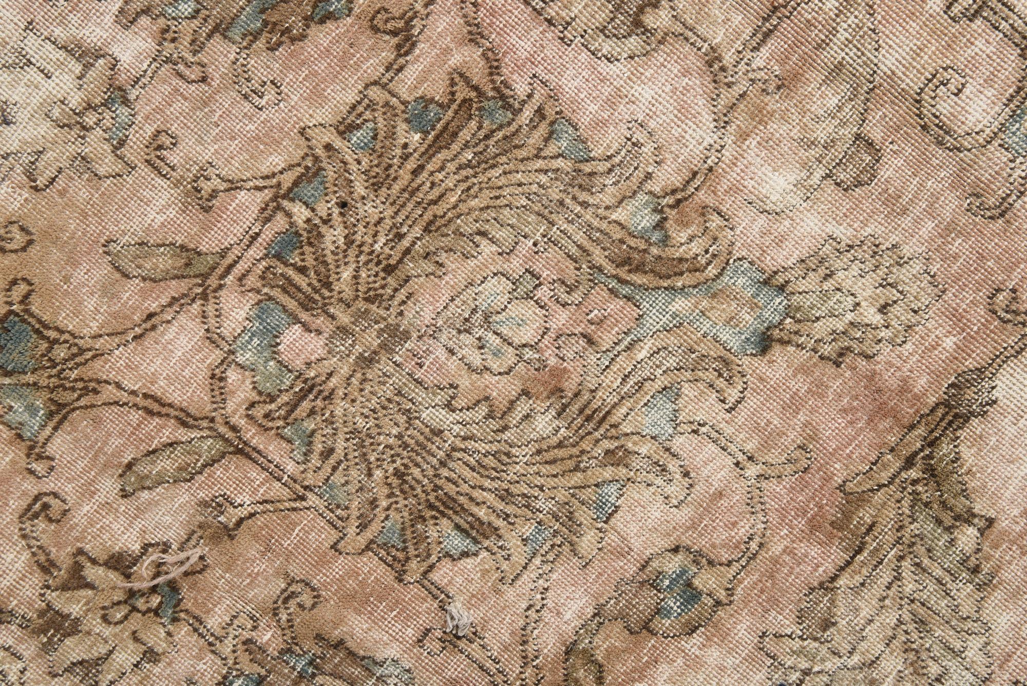 9' x 12' 10 Hand Knotted Ultra Vintage Persian Wool Rug