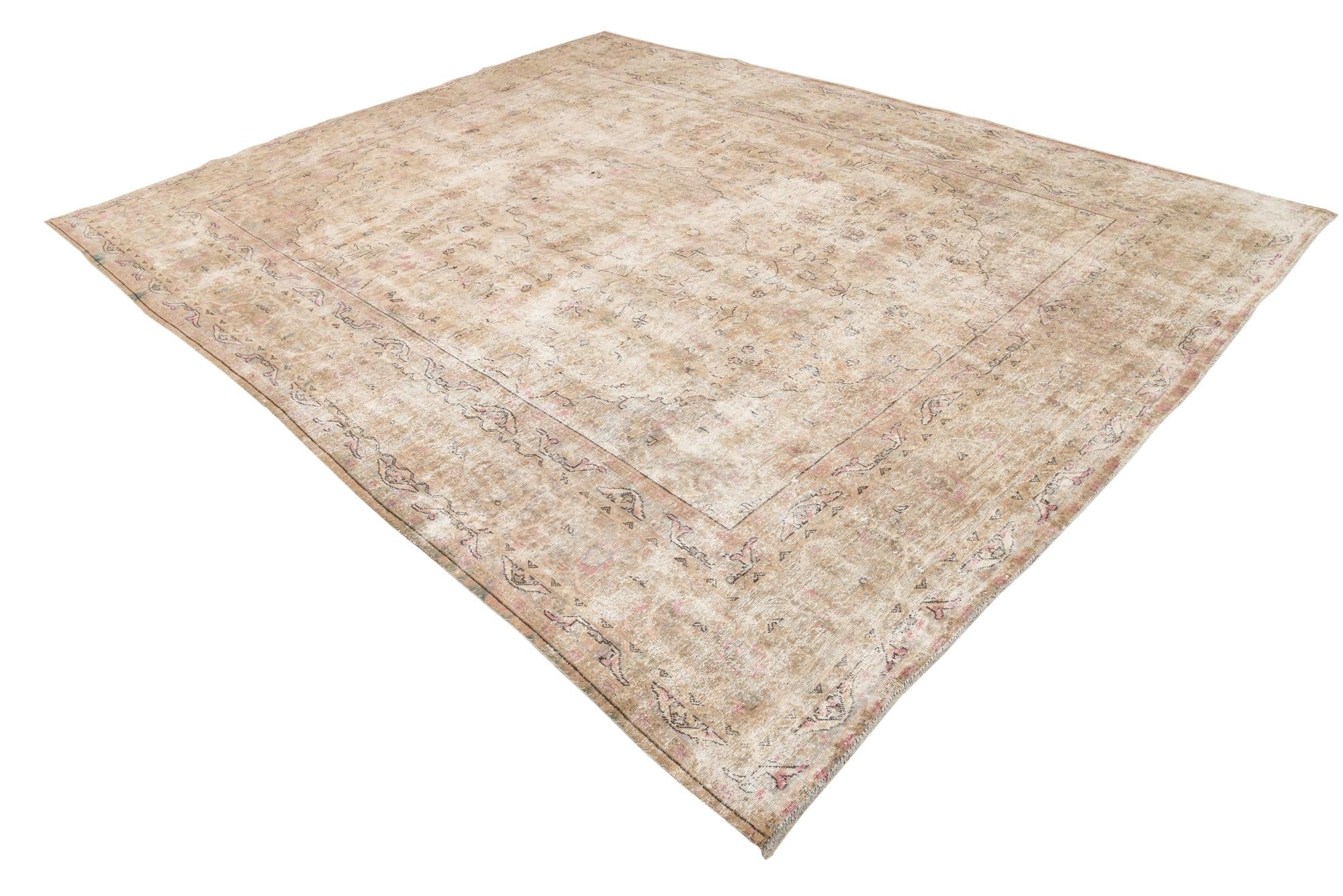 9' 8 x 12' 3 Hand Knotted Ultra Vintage Persian Wool Rug