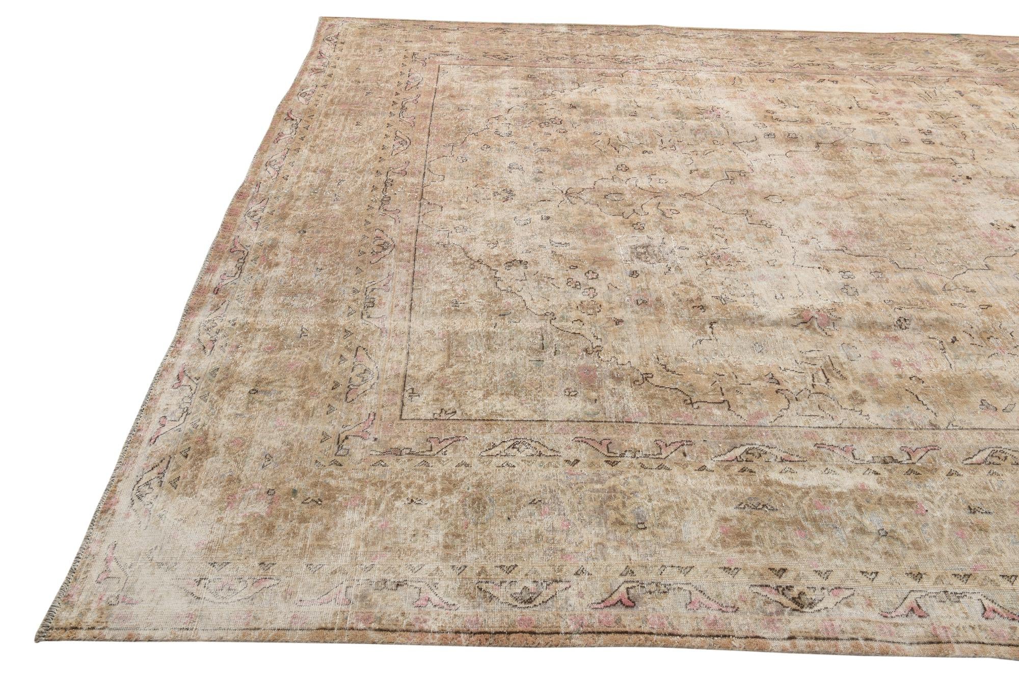 9' 8 x 12' 3 Hand Knotted Ultra Vintage Persian Wool Rug
