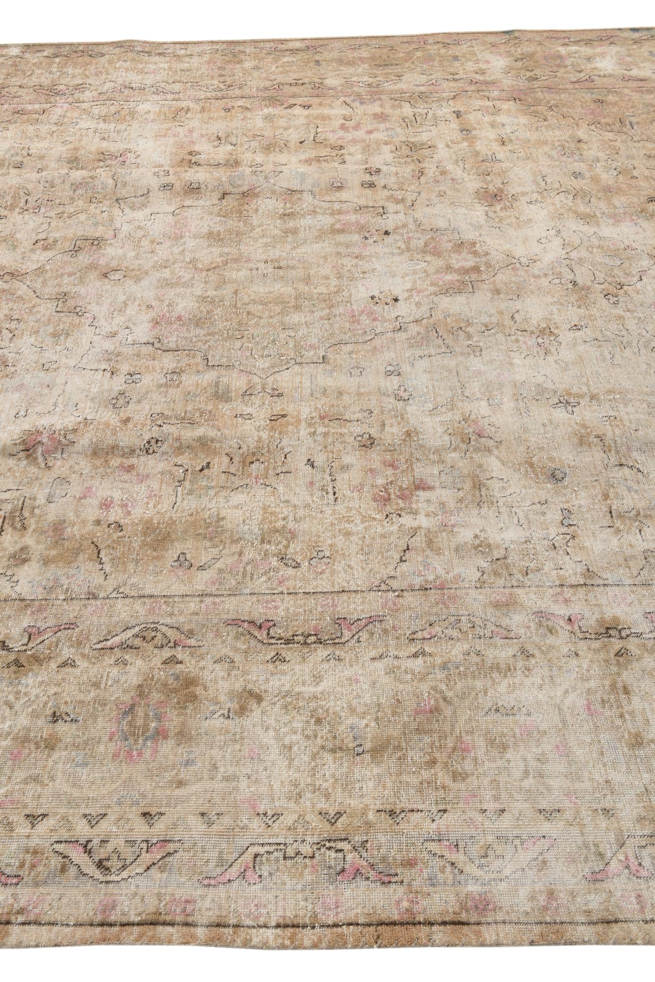 9' 8 x 12' 3 Hand Knotted Ultra Vintage Persian Wool Rug