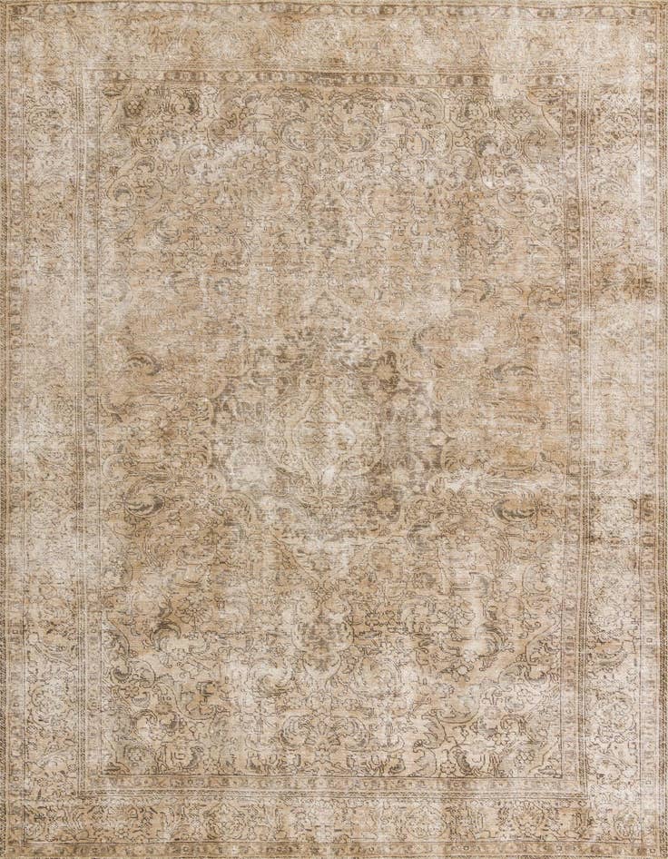 Detail image of 7' 8 x 11' Hand Knotted Ultra Vintage Persian Wool Rug