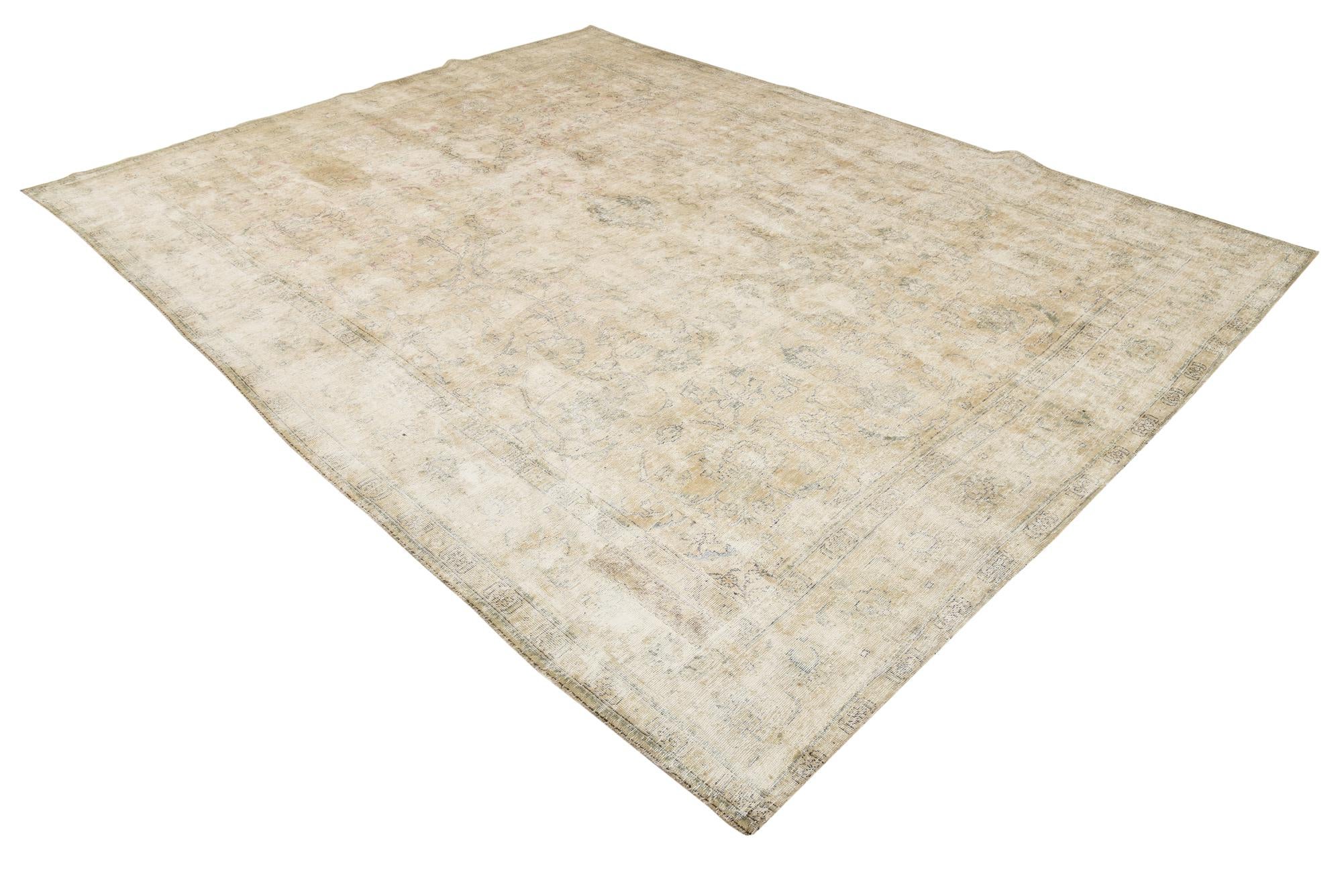 9' 6 x 12' 7 Hand Knotted Ultra Vintage Persian Wool Rug