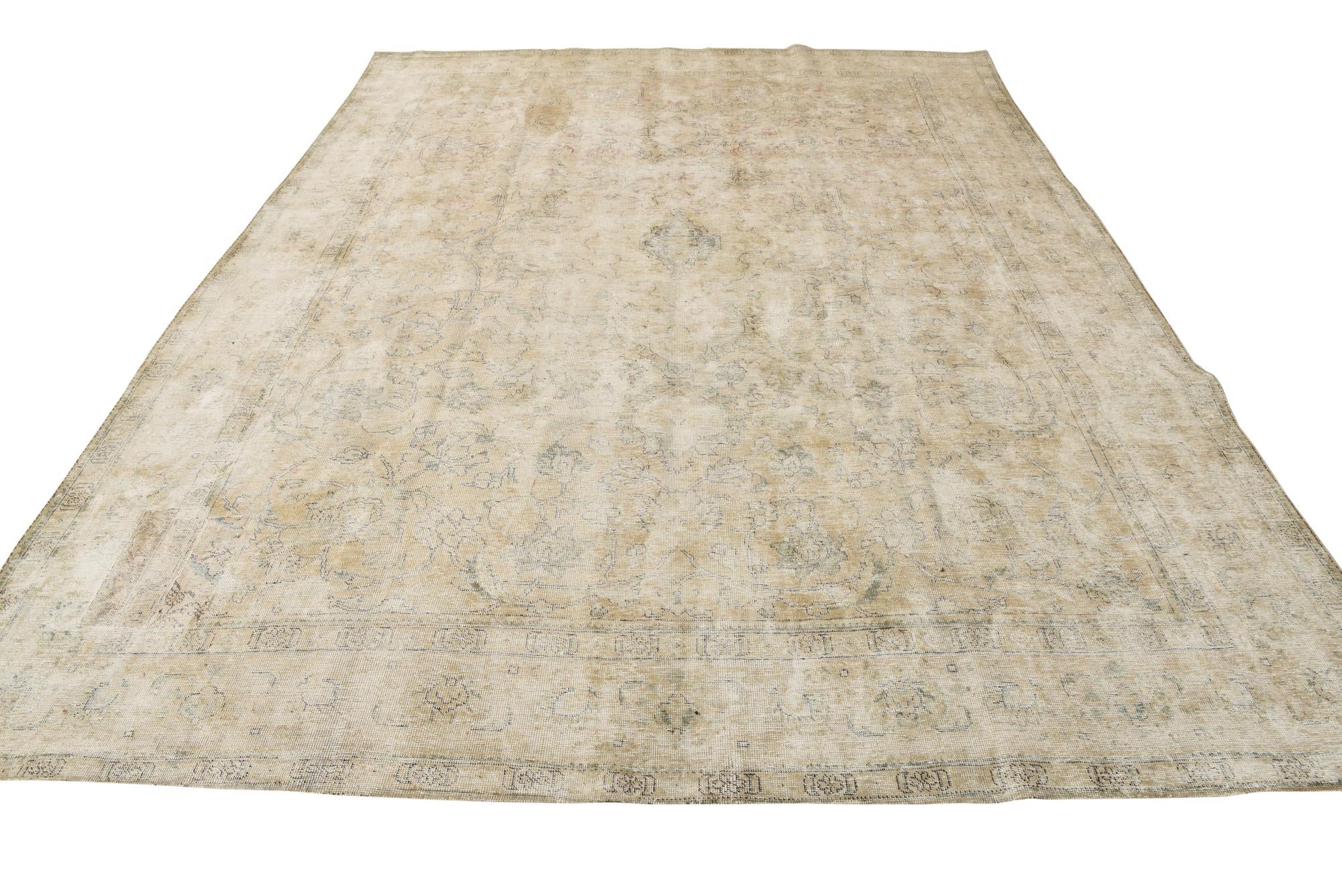 9' 6 x 12' 7 Hand Knotted Ultra Vintage Persian Wool Rug