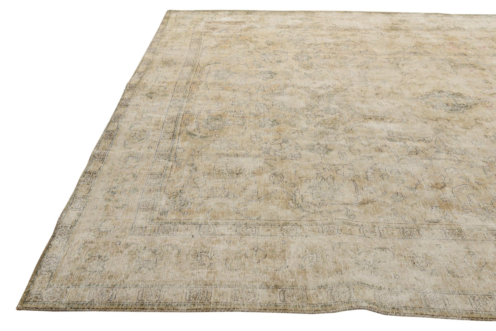 9' 6 x 12' 7 Hand Knotted Ultra Vintage Persian Wool Rug