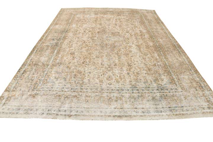 9' 10 x 13' Hand Knotted Ultra Vintage Persian Wool Rug