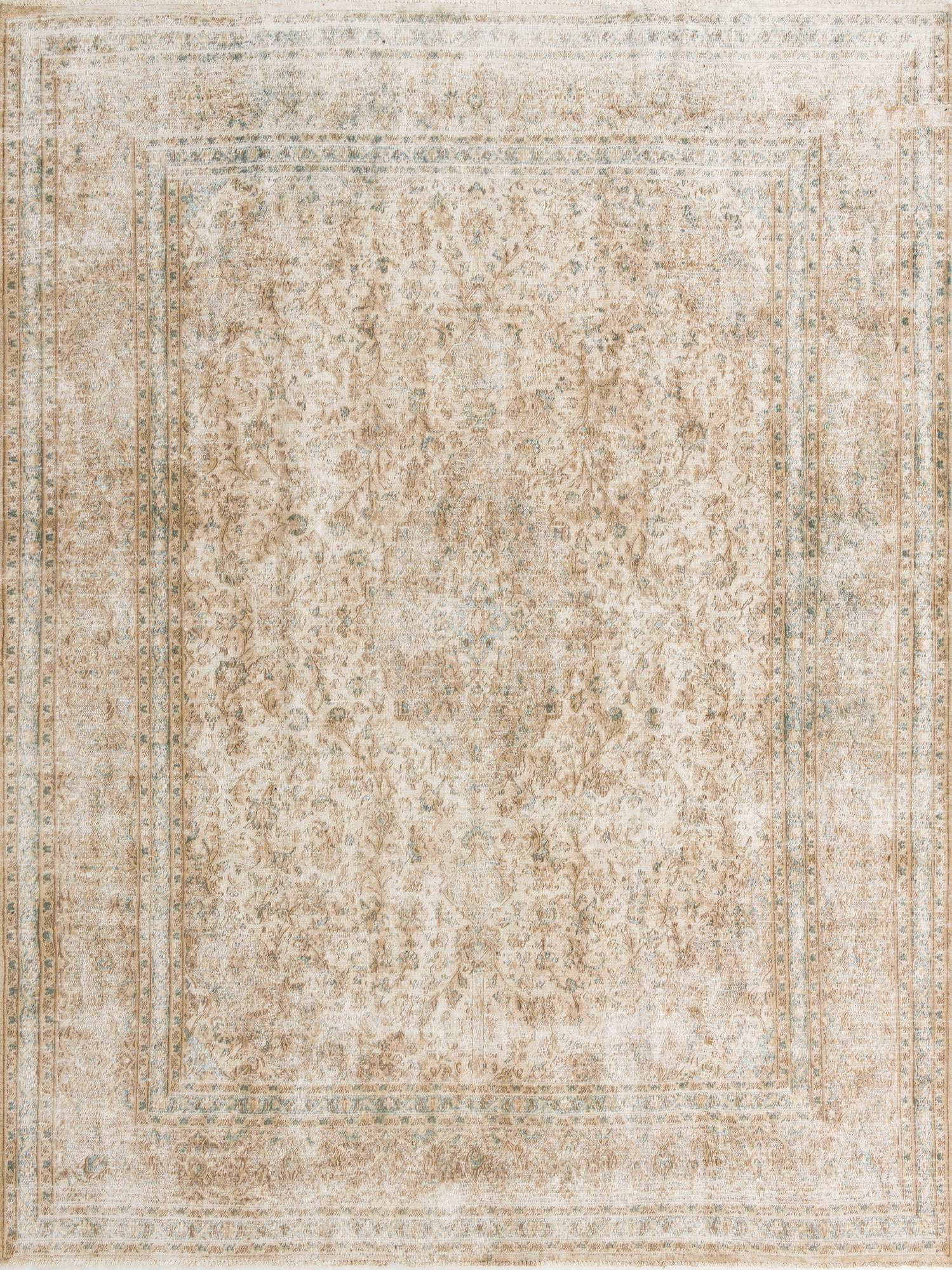 9' 10 x 13' Hand Knotted Ultra Vintage Persian Wool Rug