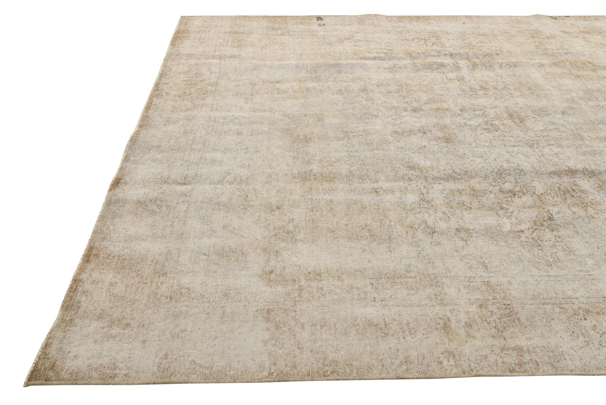 9' x 11' 8 Hand Knotted Ultra Vintage Persian Wool Rug