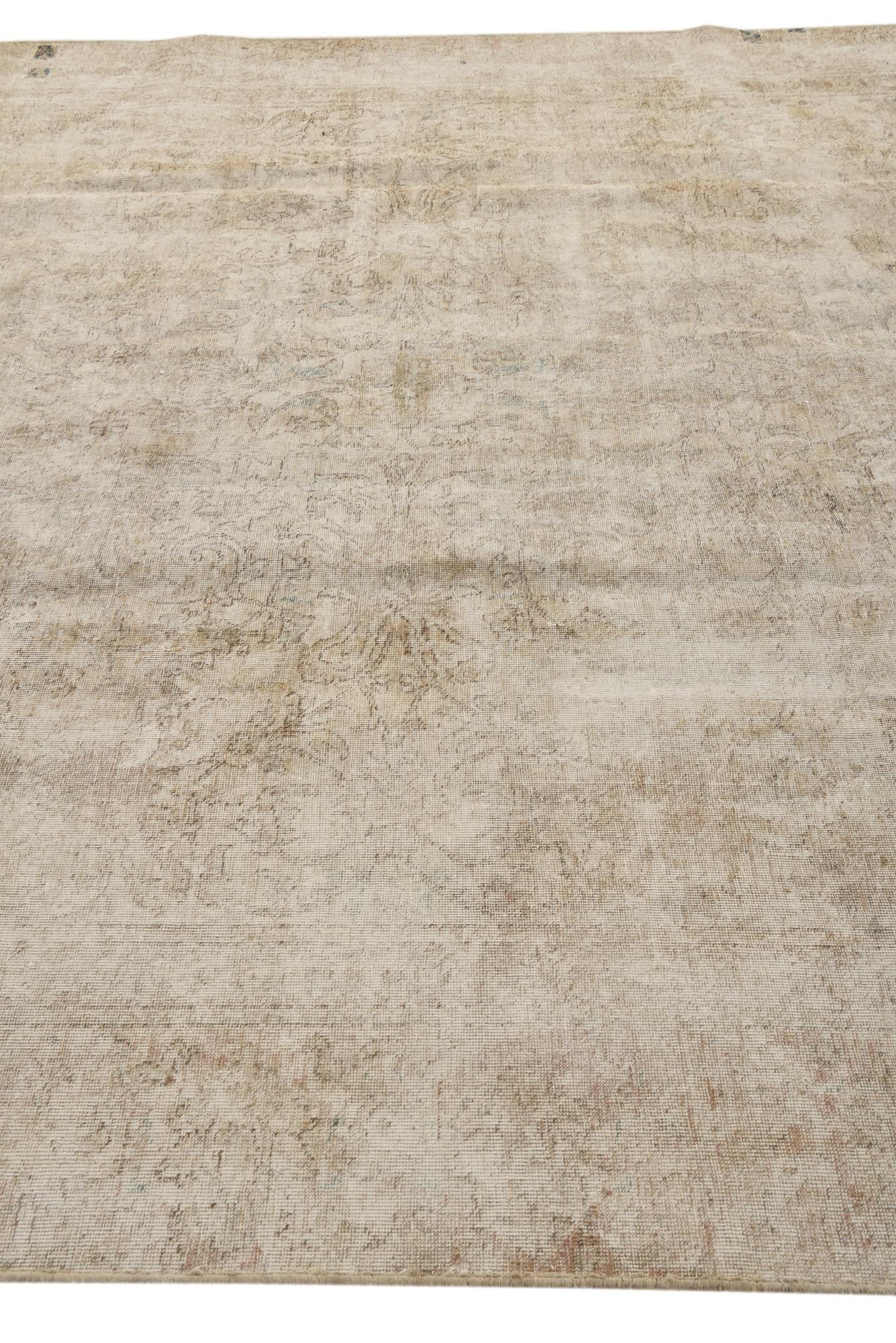 9' x 11' 8 Hand Knotted Ultra Vintage Persian Wool Rug
