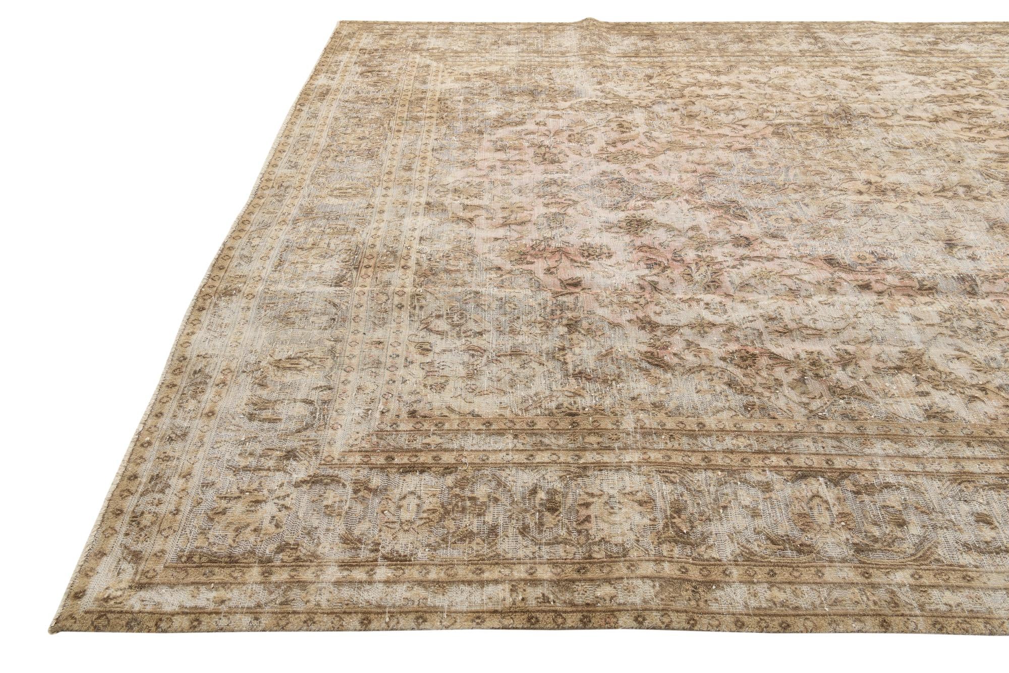 9' 4 x 12' 3 Hand Knotted Ultra Vintage Persian Wool Rug
