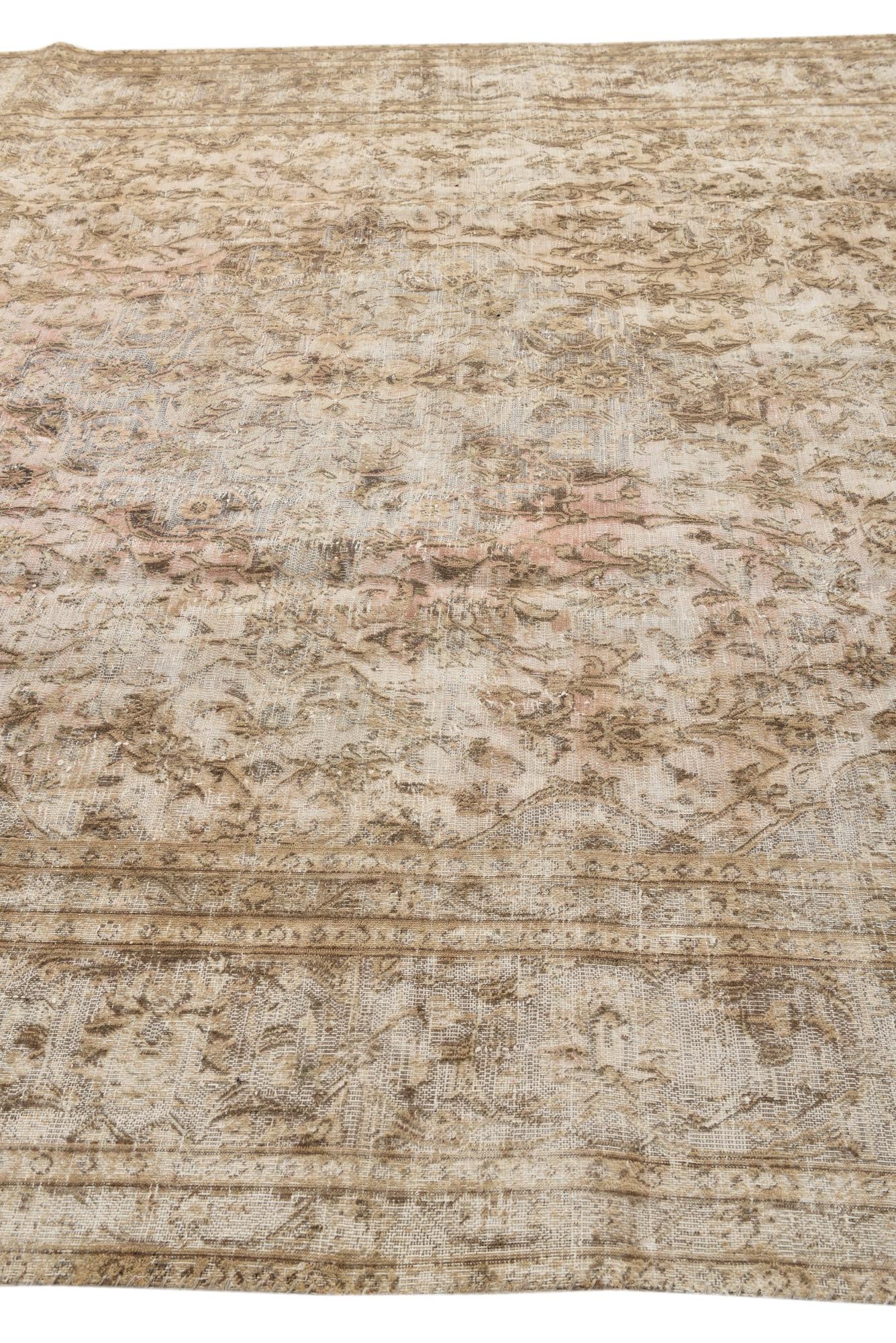 9' 4 x 12' 3 Hand Knotted Ultra Vintage Persian Wool Rug