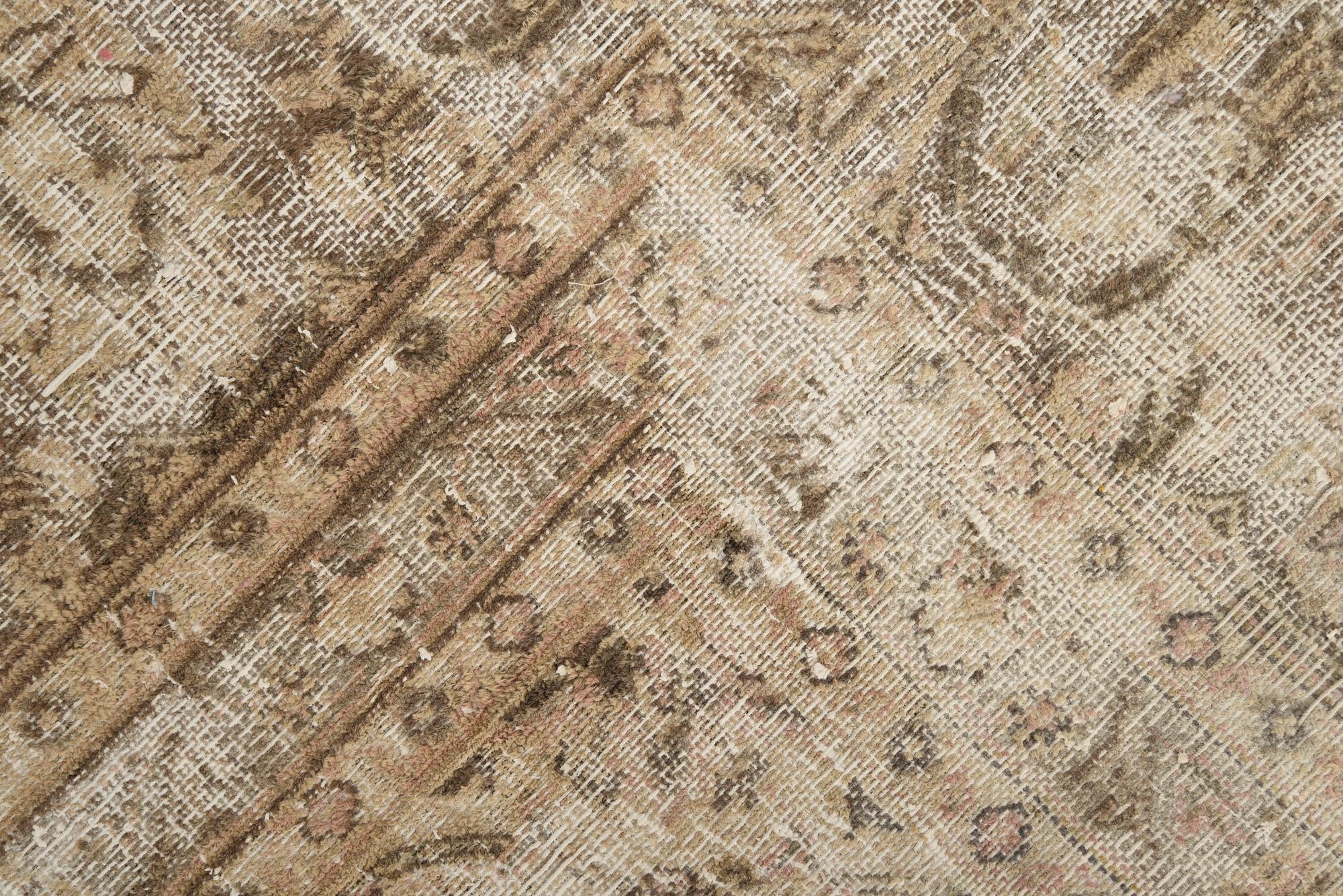9' 4 x 12' 3 Hand Knotted Ultra Vintage Persian Wool Rug
