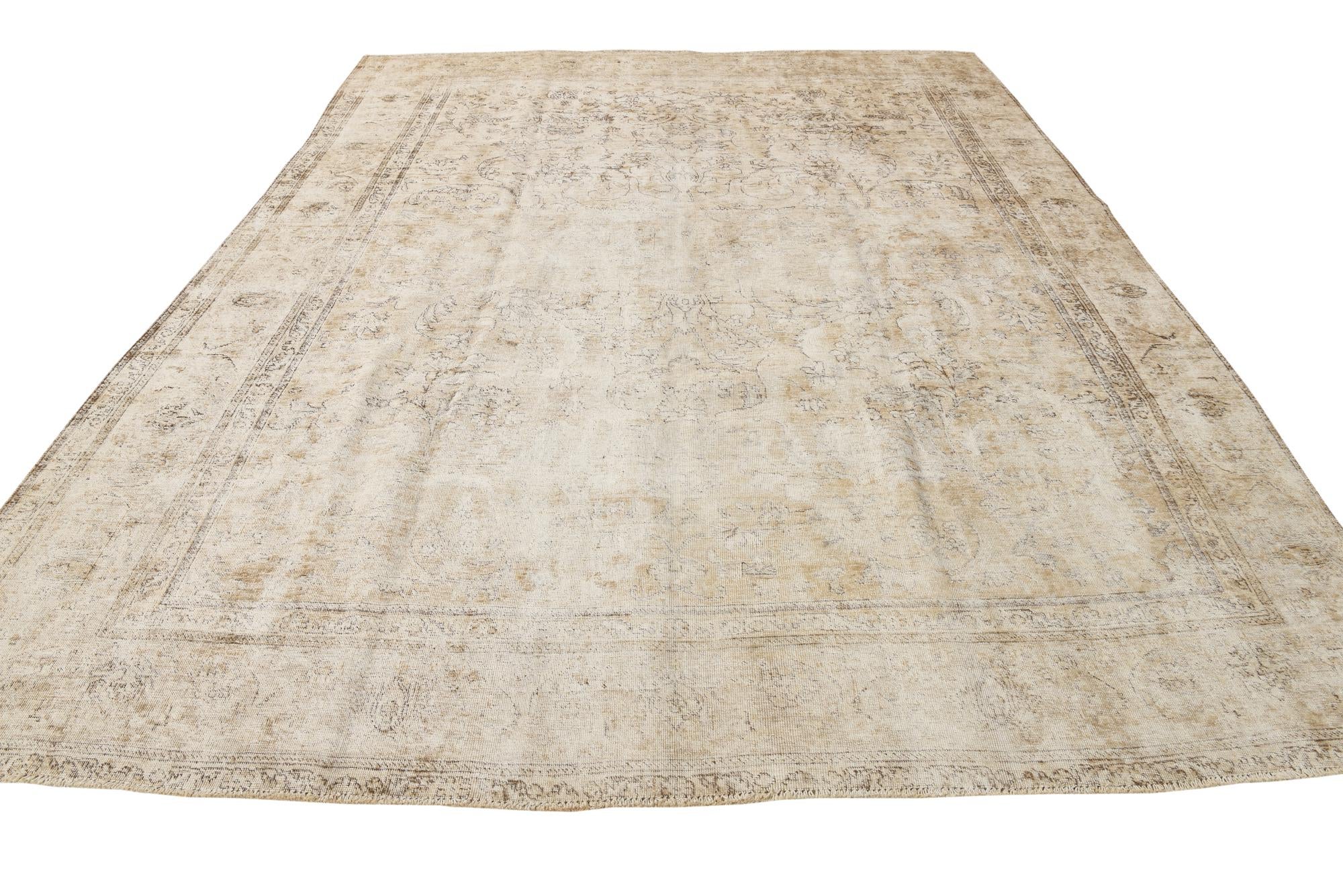 9' 8 x 13' Hand Knotted Ultra Vintage Persian Wool Rug