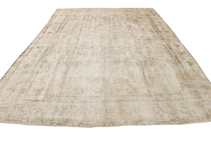 Detail image of 9' 8 x 13' Hand Knotted Ultra Vintage Persian Wool Rug