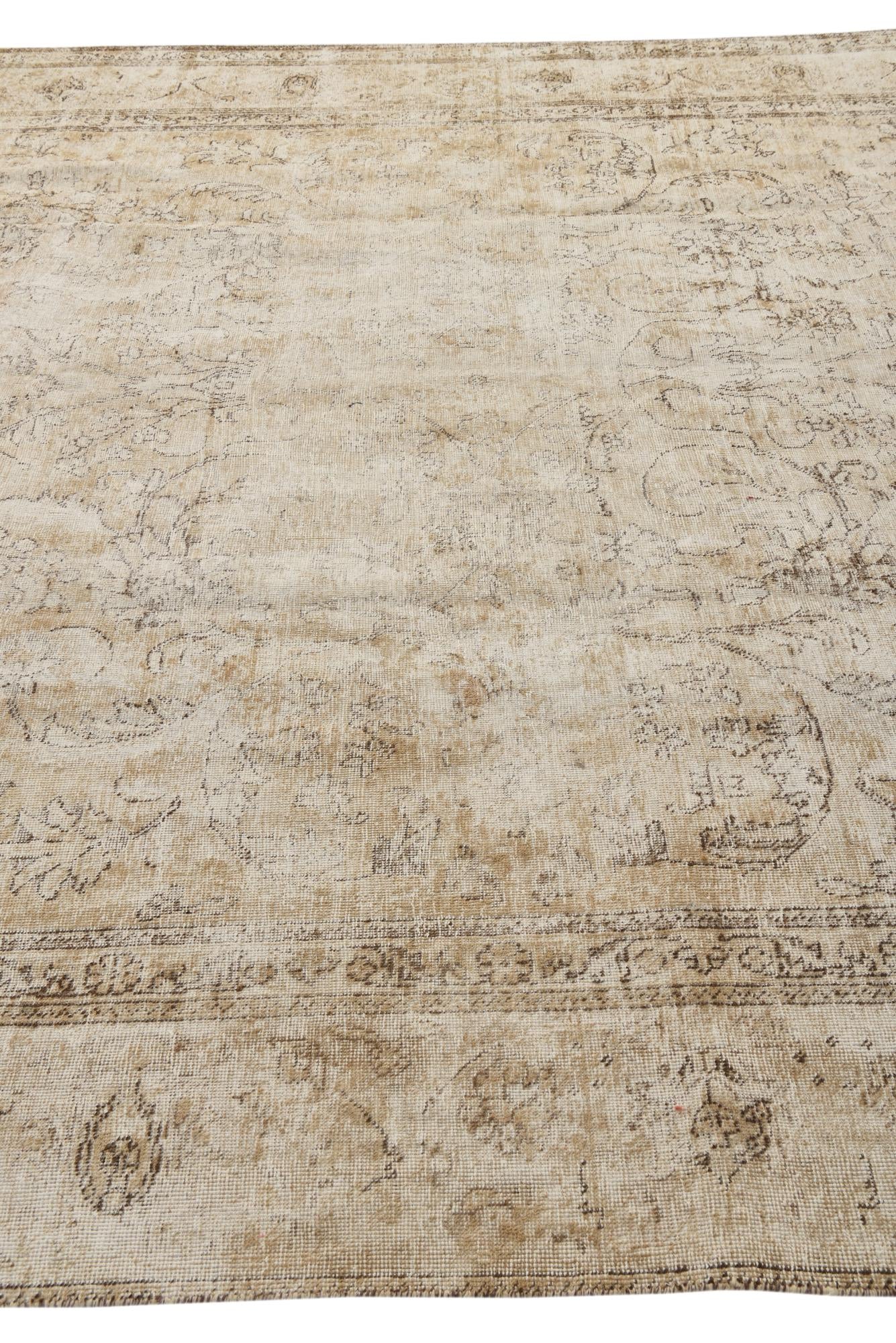 9' 8 x 13' Hand Knotted Ultra Vintage Persian Wool Rug
