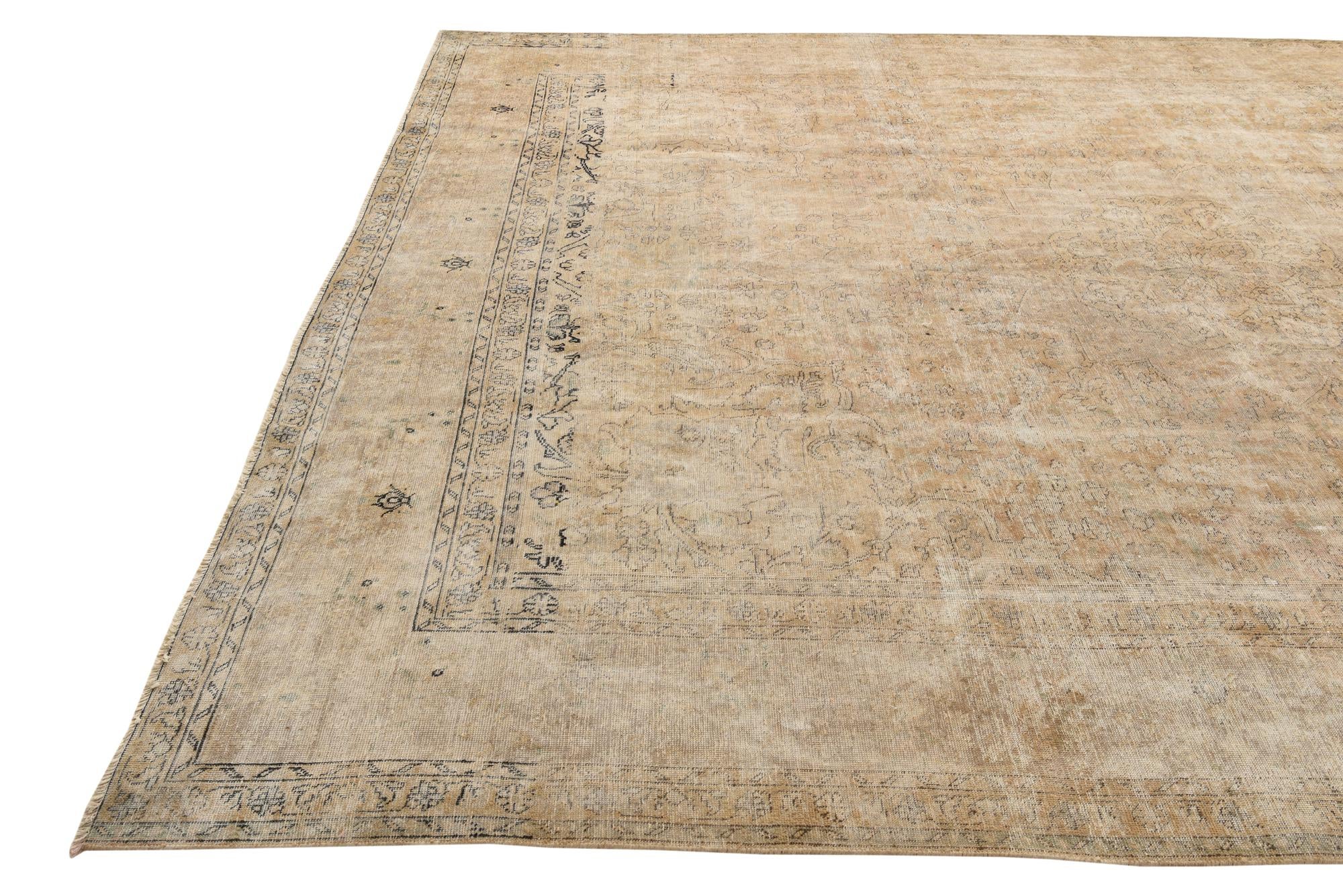 9' 10 x 12' 8 Hand Knotted Ultra Vintage Persian Wool Rug