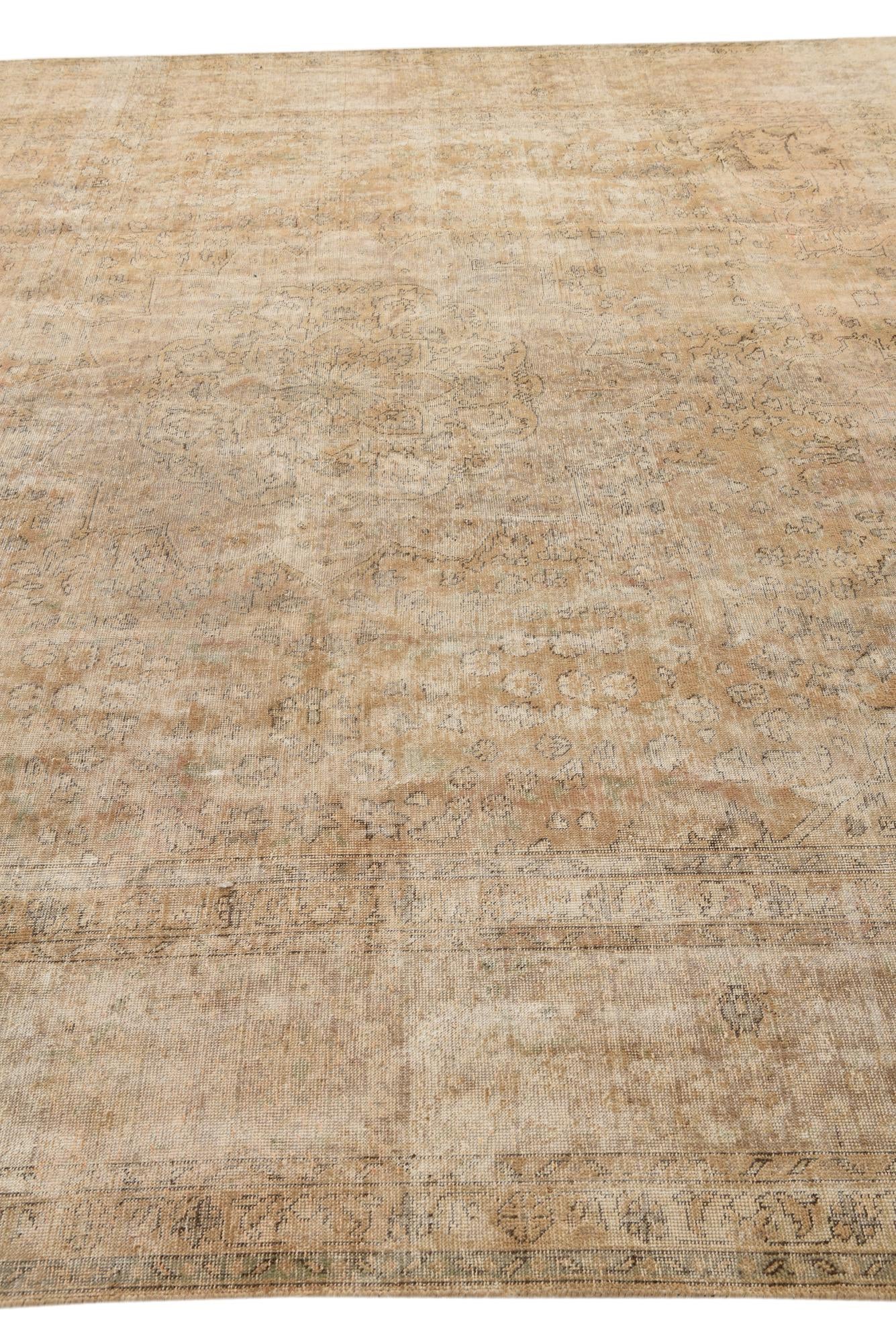 9' 10 x 12' 8 Hand Knotted Ultra Vintage Persian Wool Rug