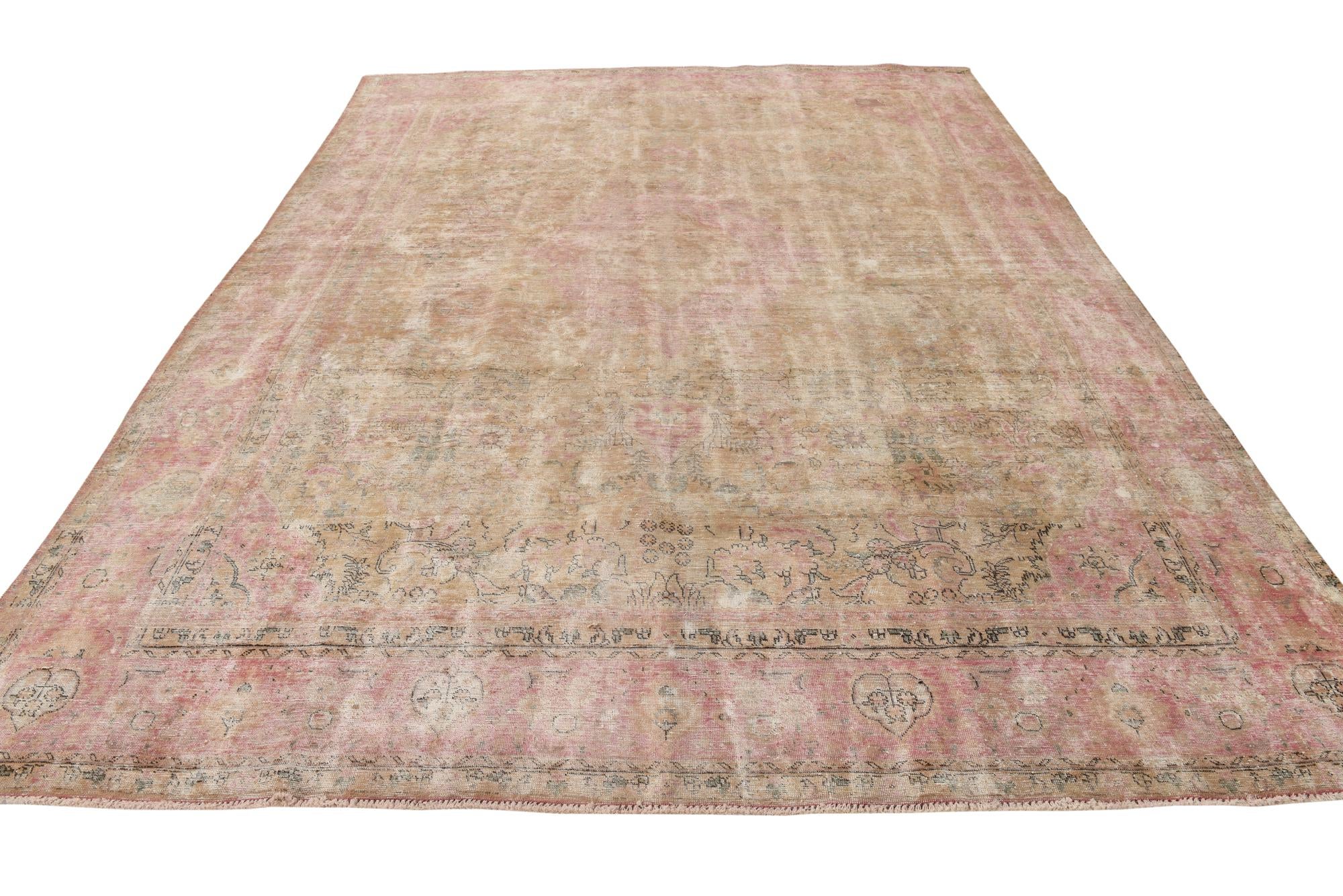 9' 9 x 12' 9 Hand Knotted Ultra Vintage Persian Wool Rug