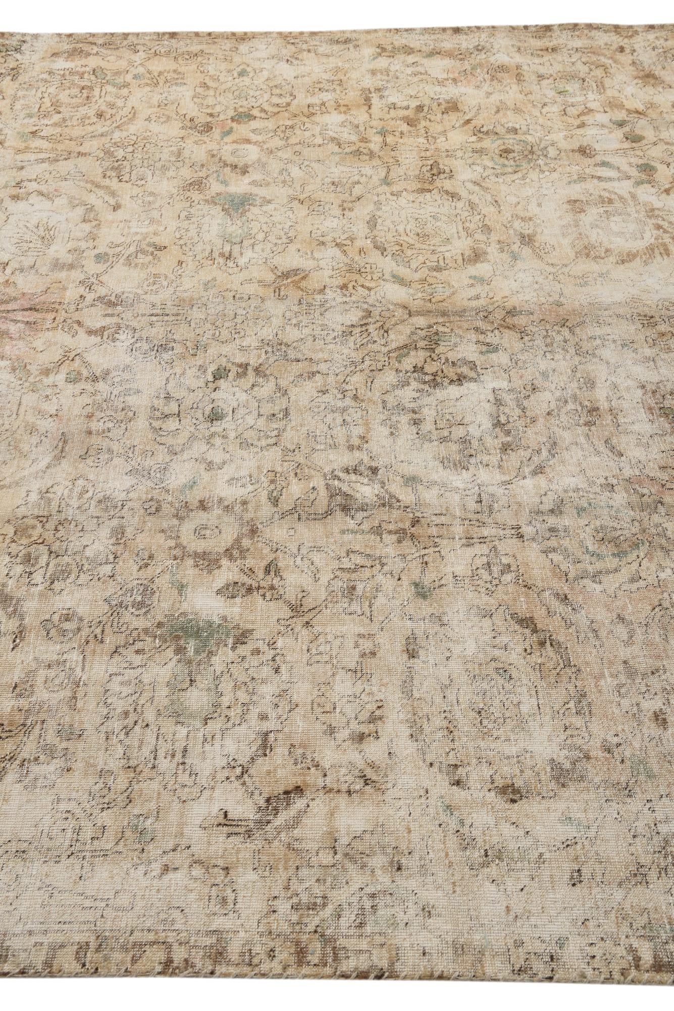 7' 7 x 10' 8 Hand Knotted Ultra Vintage Persian Wool Rug