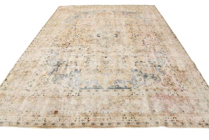 9' 4 x 12' 3 Hand Knotted Ultra Vintage Persian Wool Rug