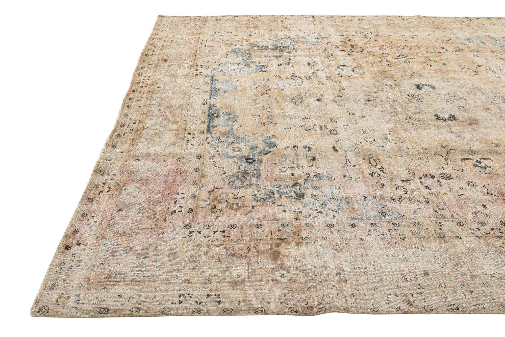 9' 4 x 12' 3 Hand Knotted Ultra Vintage Persian Wool Rug
