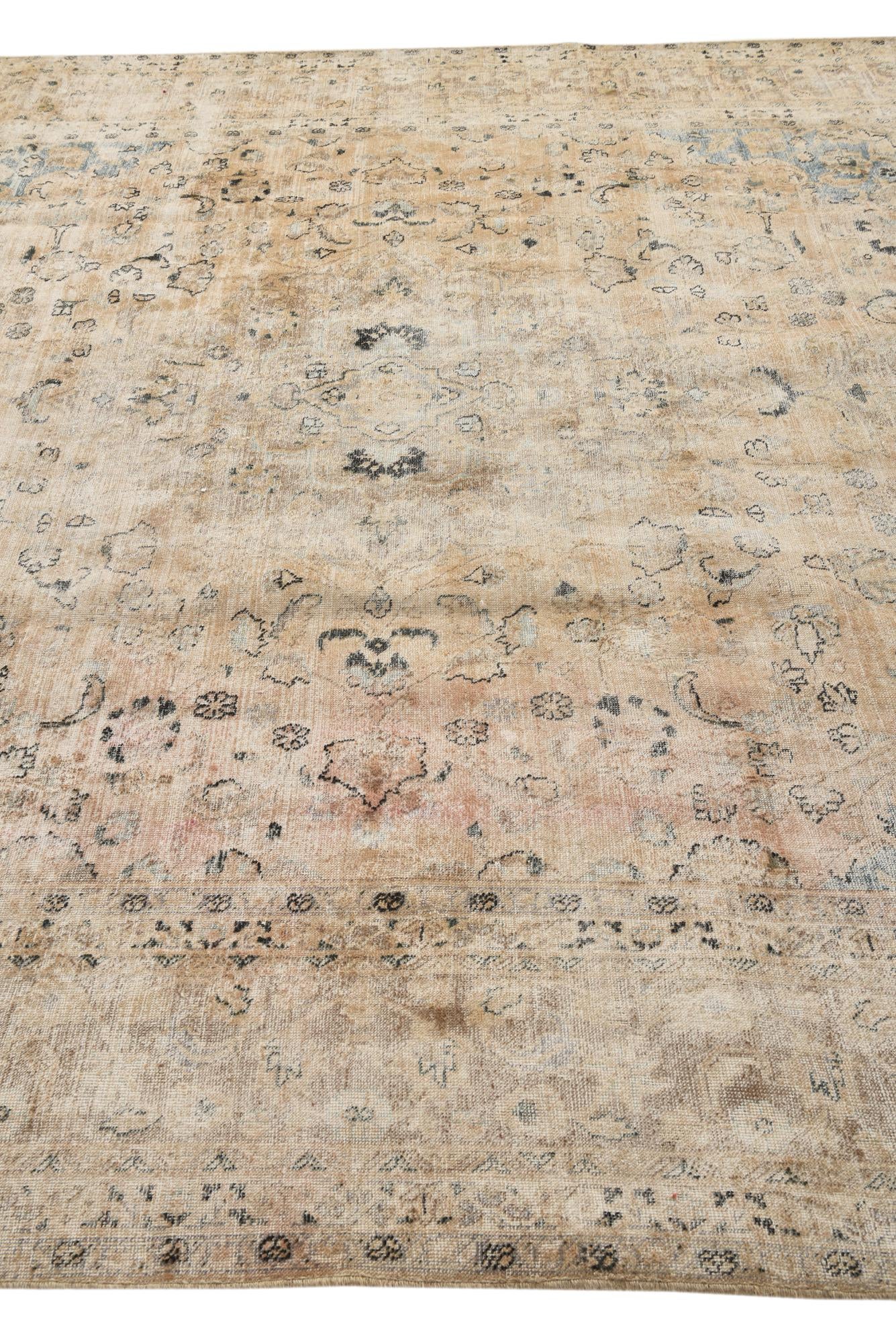 9' 4 x 12' 3 Hand Knotted Ultra Vintage Persian Wool Rug