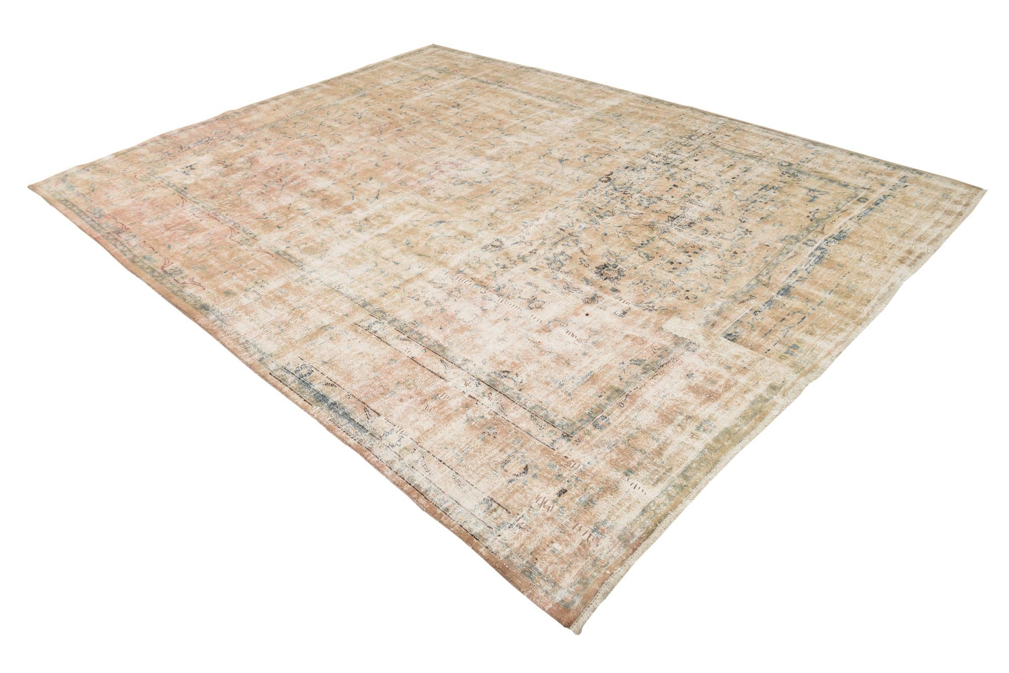 9' 7 x 12' 9 Hand Knotted Ultra Vintage Persian Wool Rug