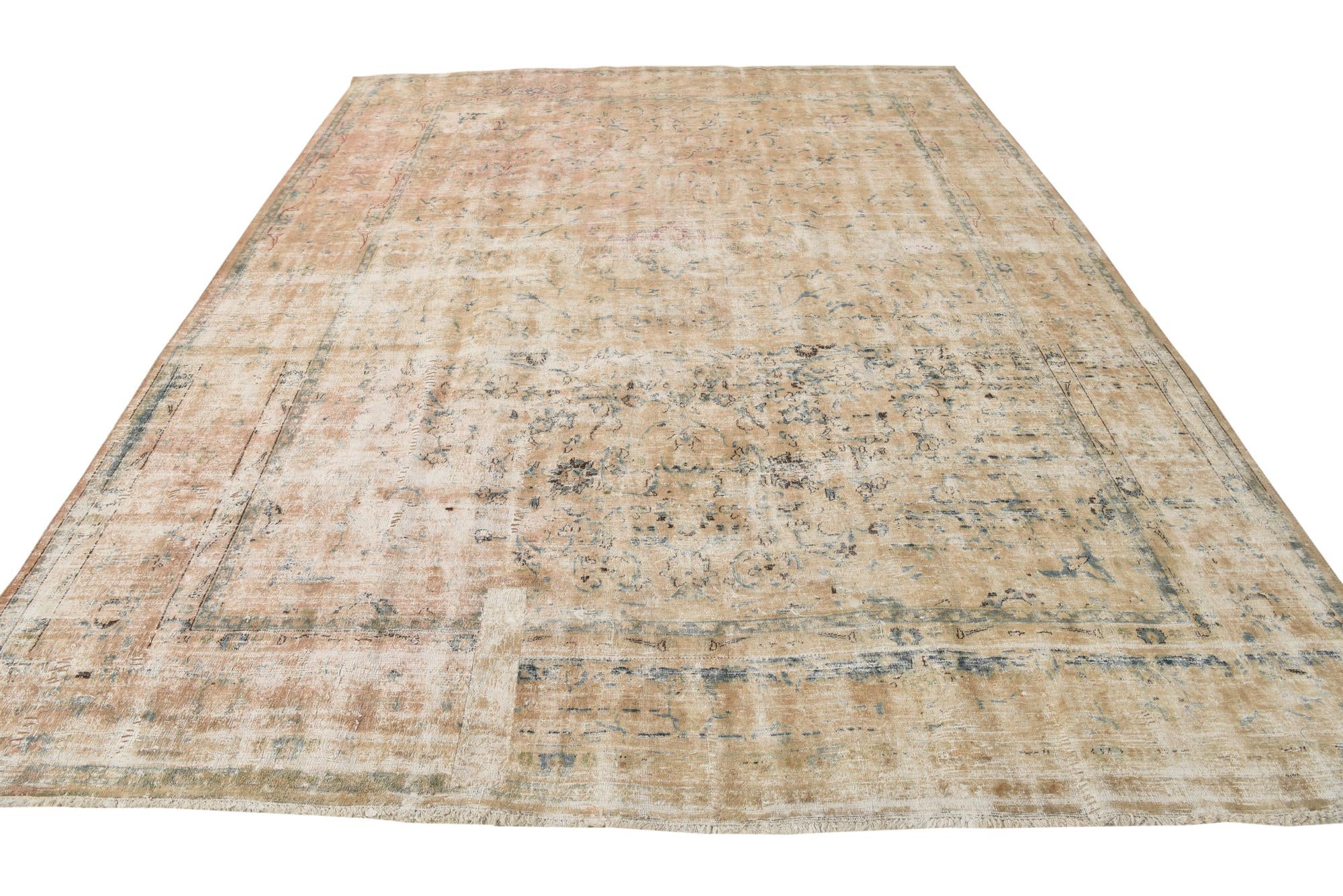 9' 7 x 12' 9 Hand Knotted Ultra Vintage Persian Wool Rug