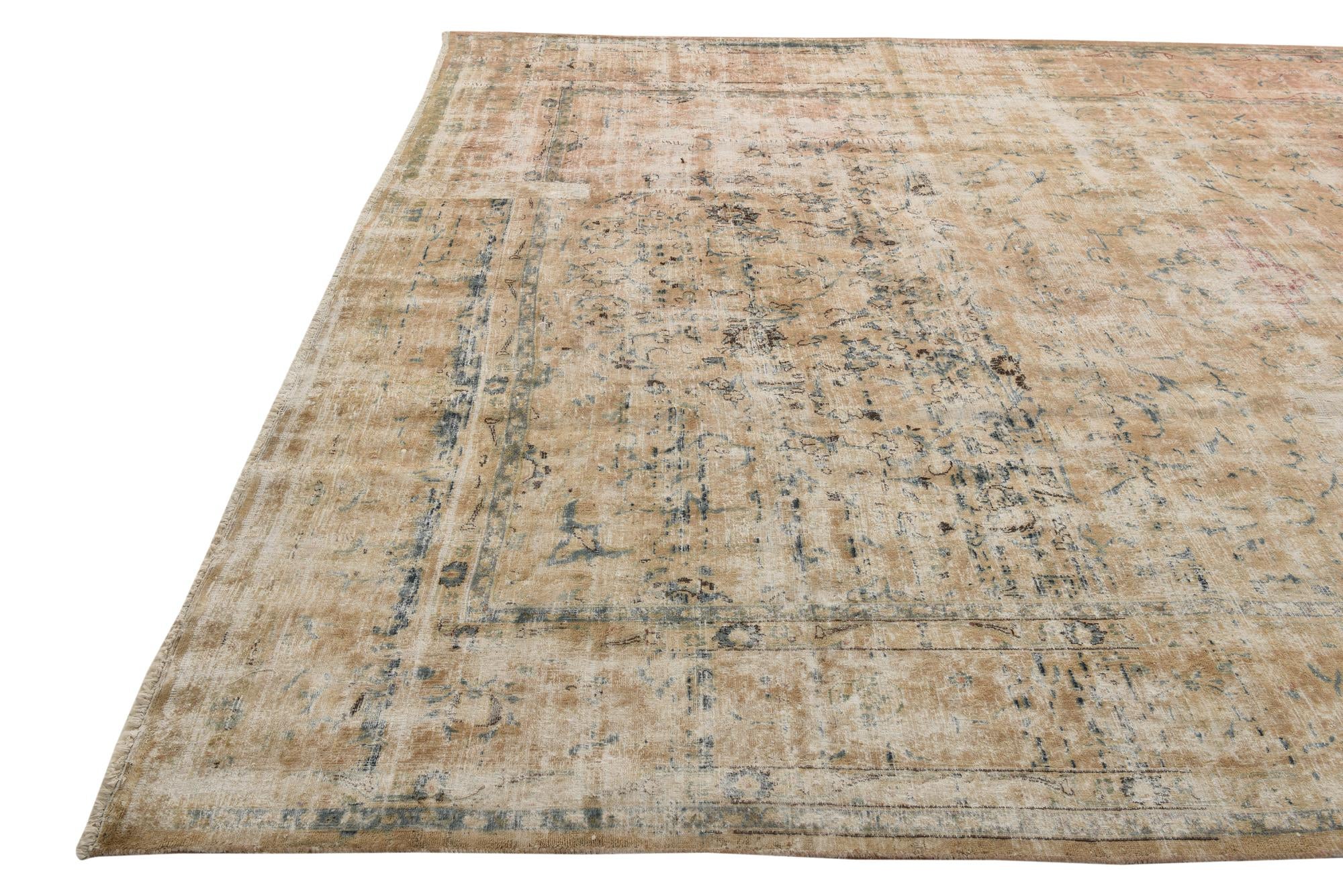 9' 7 x 12' 9 Hand Knotted Ultra Vintage Persian Wool Rug
