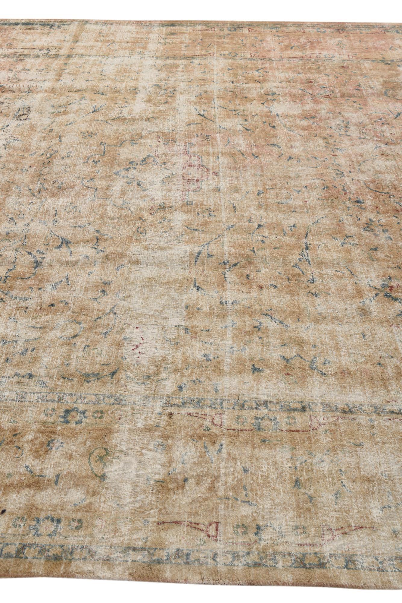 9' 7 x 12' 9 Hand Knotted Ultra Vintage Persian Wool Rug