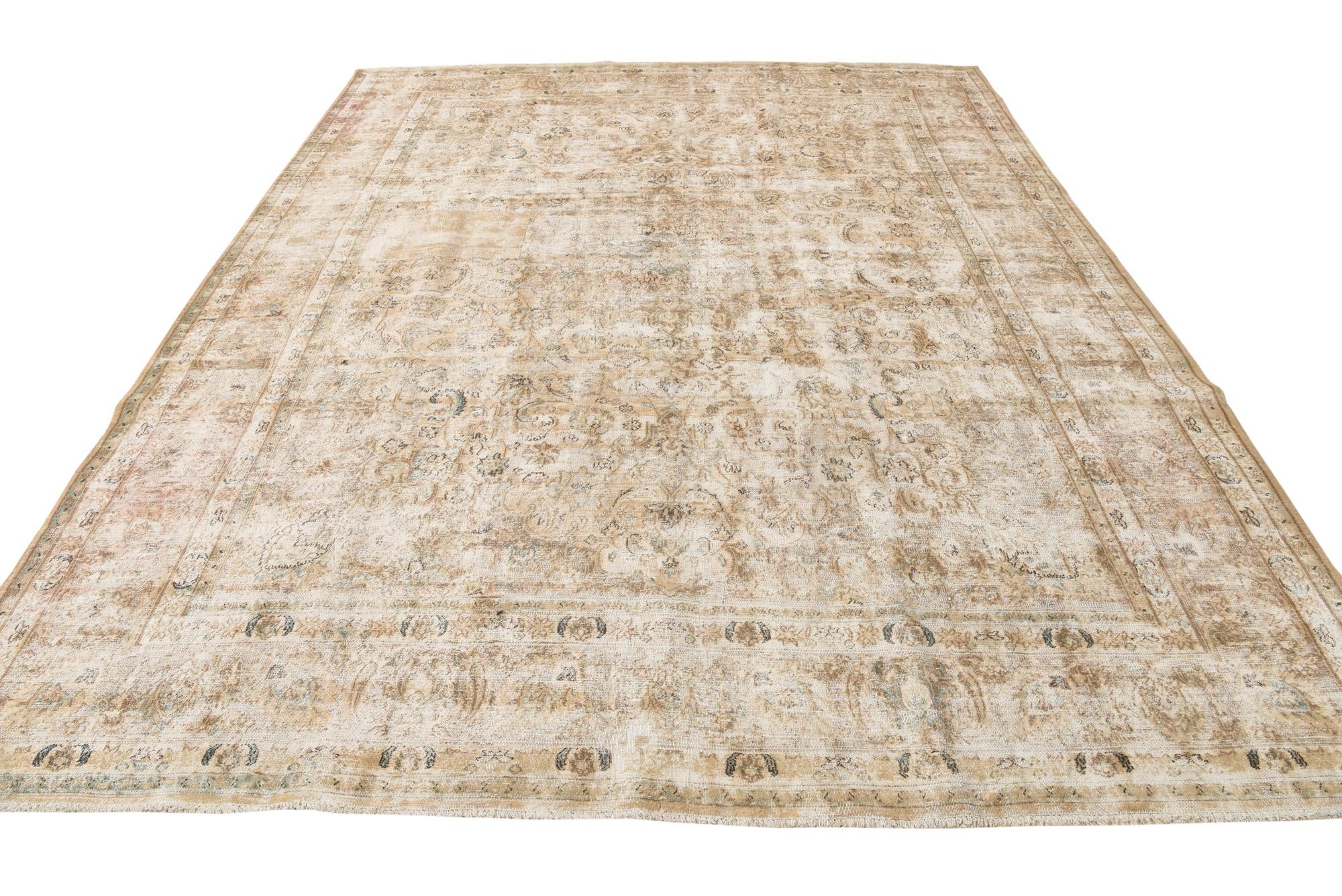285cm x 380cm Hand Knotted Ultra Vintage Persian Wool Rug