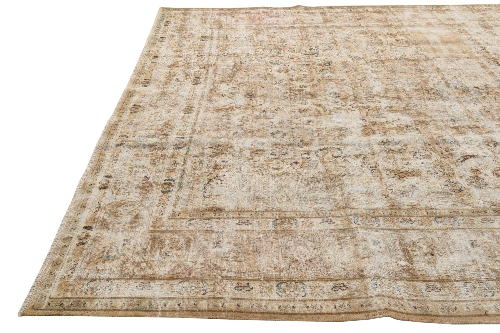 285cm x 380cm Hand Knotted Ultra Vintage Persian Wool Rug