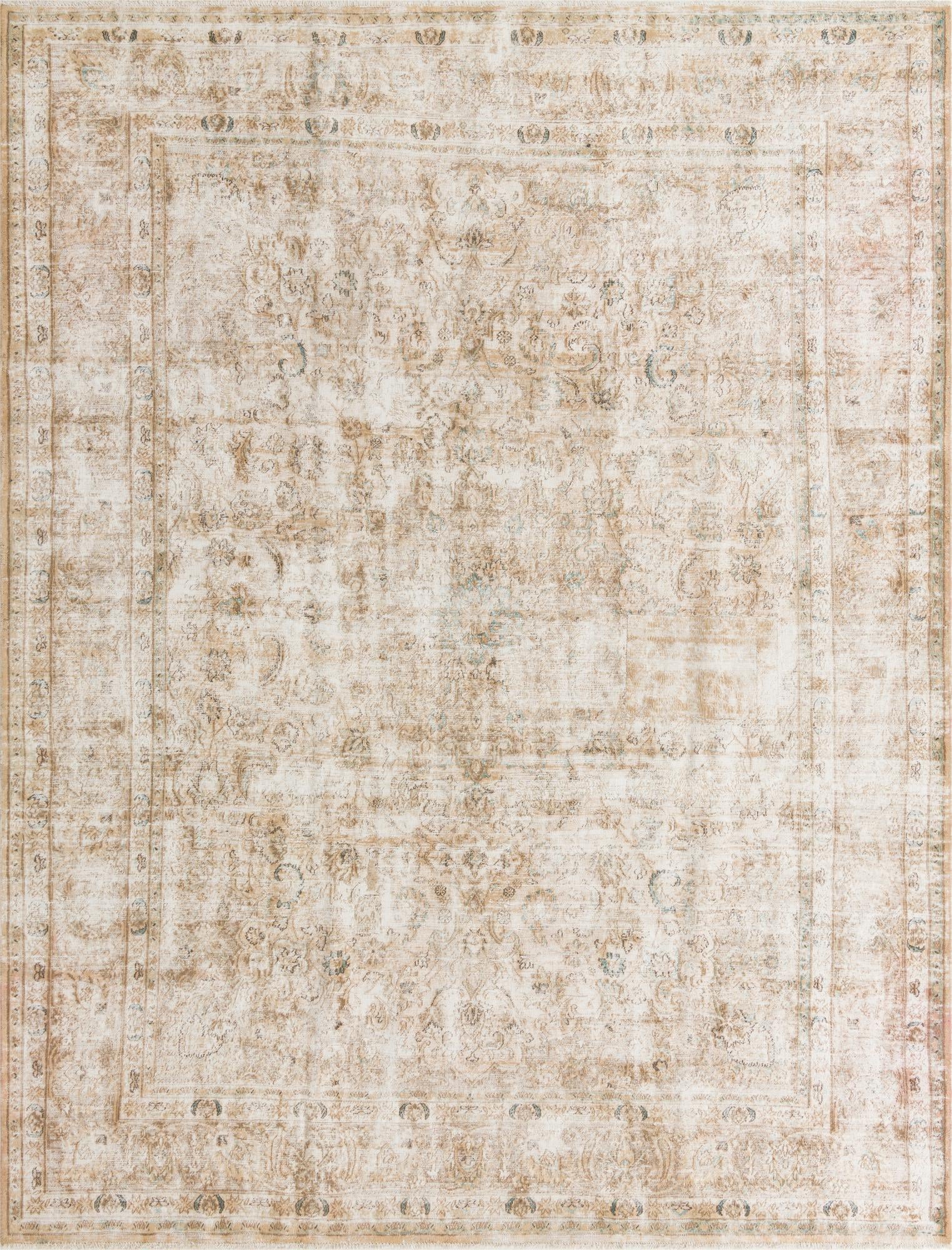 285cm x 380cm Hand Knotted Ultra Vintage Persian Wool Rug