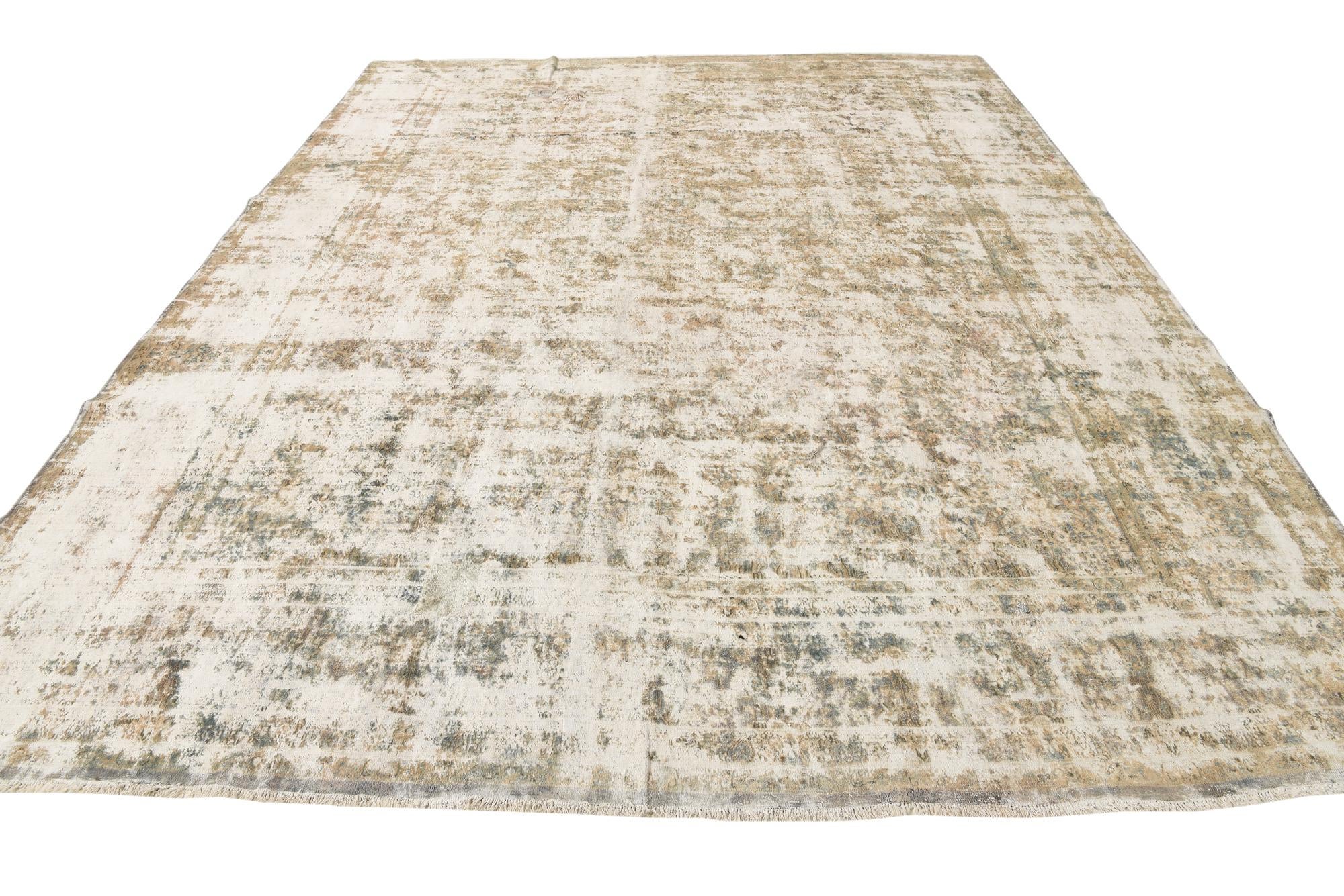 10' 1 x 12' 10 Hand Knotted Ultra Vintage Persian Wool Rug