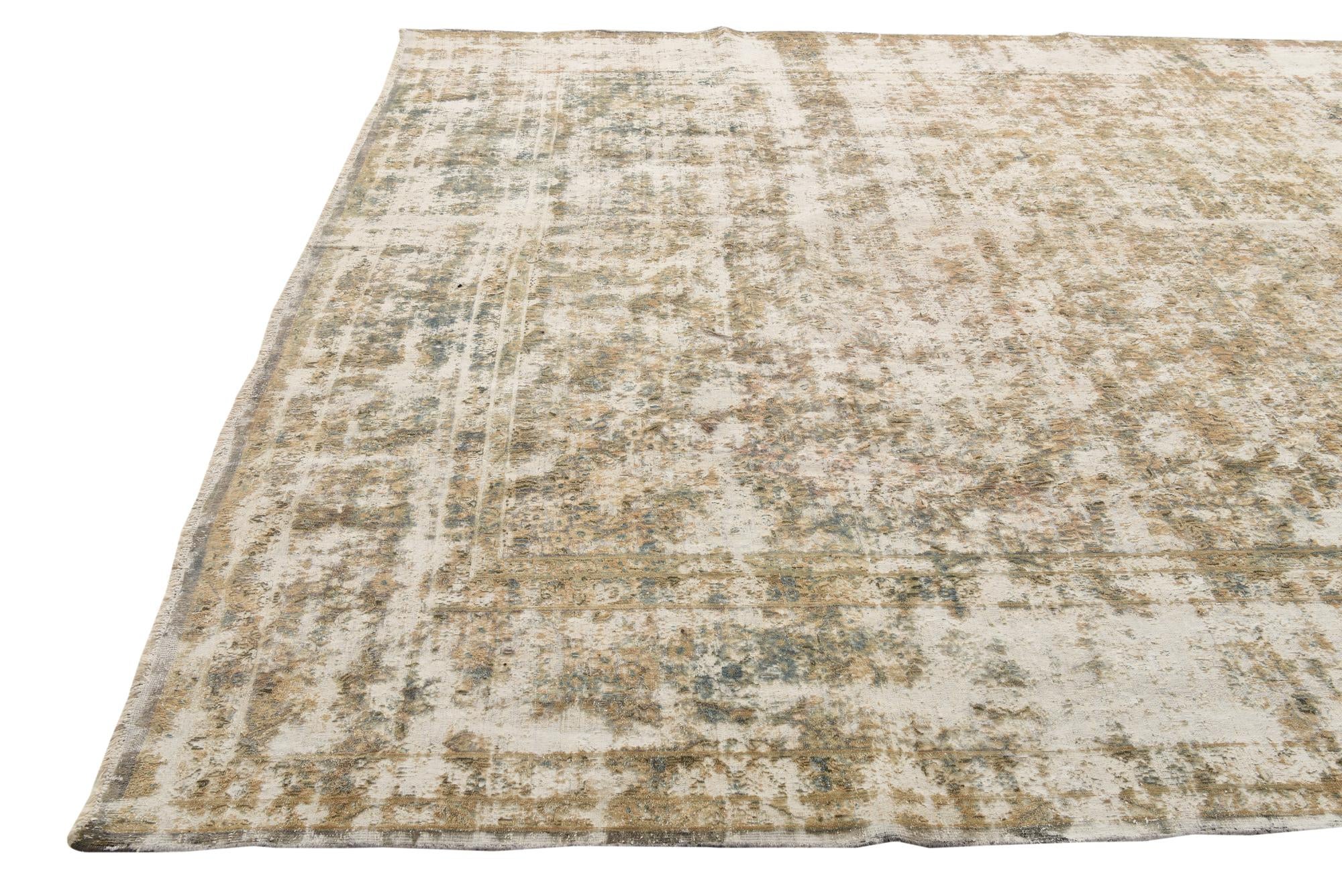 10' 1 x 12' 10 Hand Knotted Ultra Vintage Persian Wool Rug