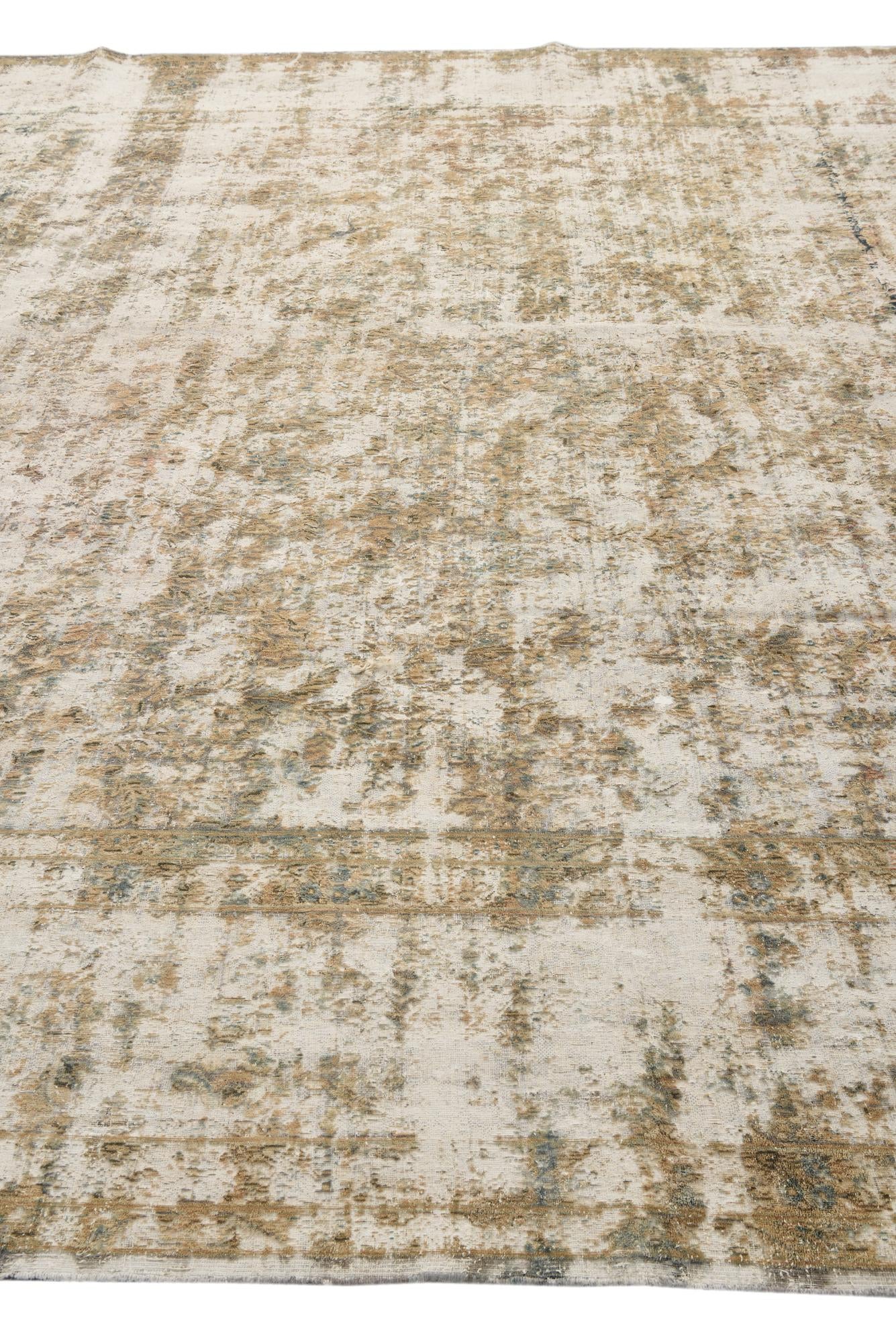 10' 1 x 12' 10 Hand Knotted Ultra Vintage Persian Wool Rug