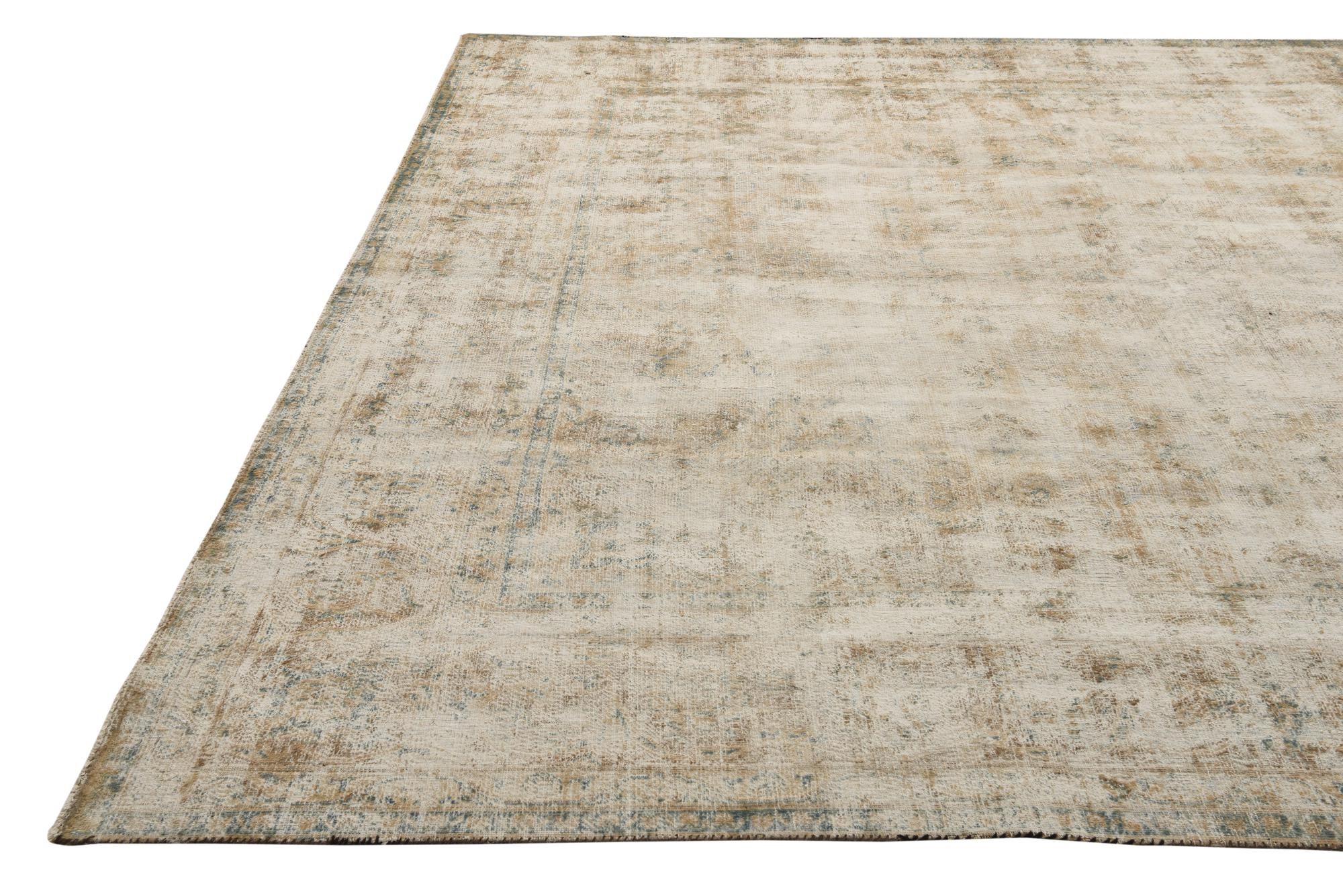9' 3 x 13' Hand Knotted Ultra Vintage Persian Wool Rug