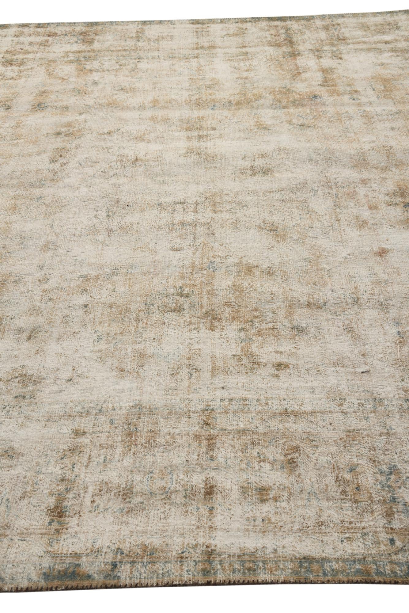 9' 3 x 13' Hand Knotted Ultra Vintage Persian Wool Rug