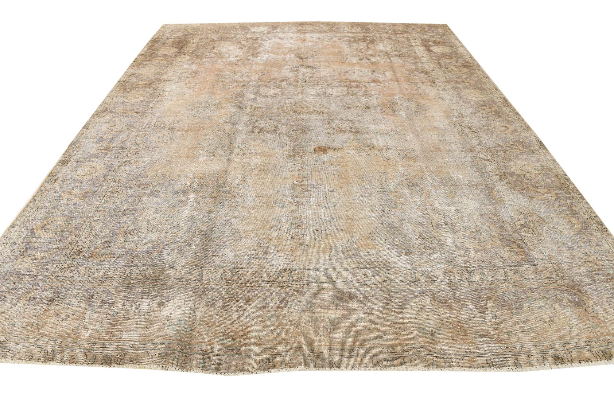 9' 9 x 12' 6 Hand Knotted Ultra Vintage Persian Wool Rug