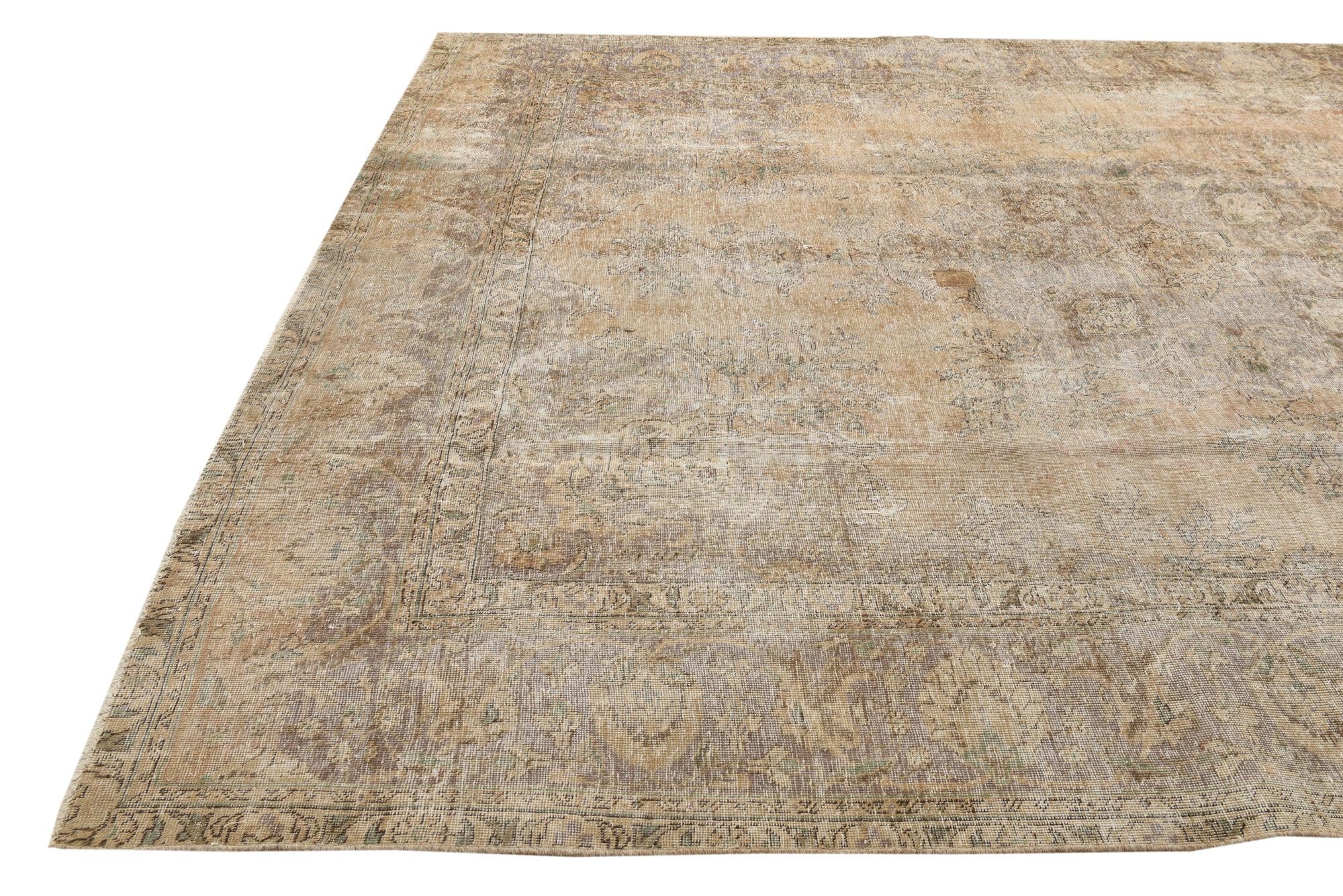 9' 9 x 12' 6 Hand Knotted Ultra Vintage Persian Wool Rug