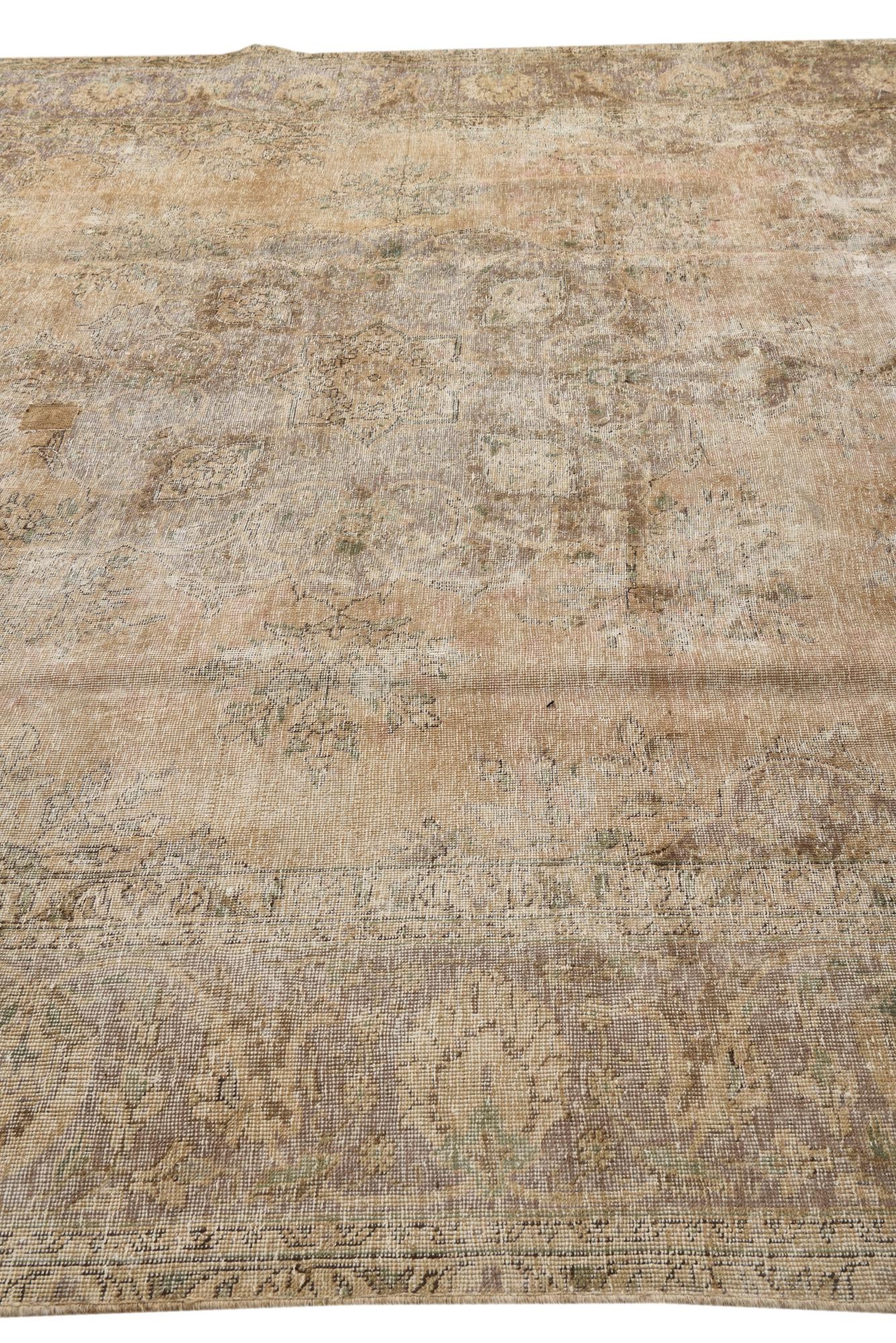 9' 9 x 12' 6 Hand Knotted Ultra Vintage Persian Wool Rug