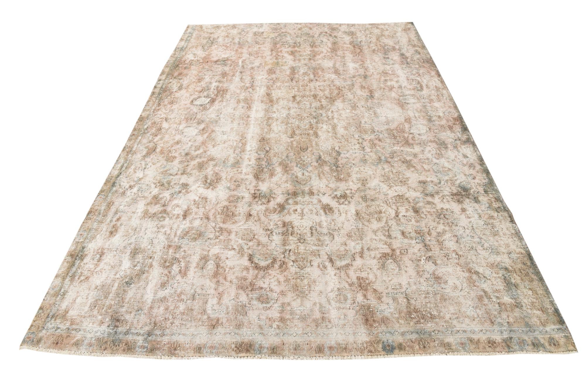 6' 6 x 9' 7 Hand Knotted Ultra Vintage Persian Wool Rug