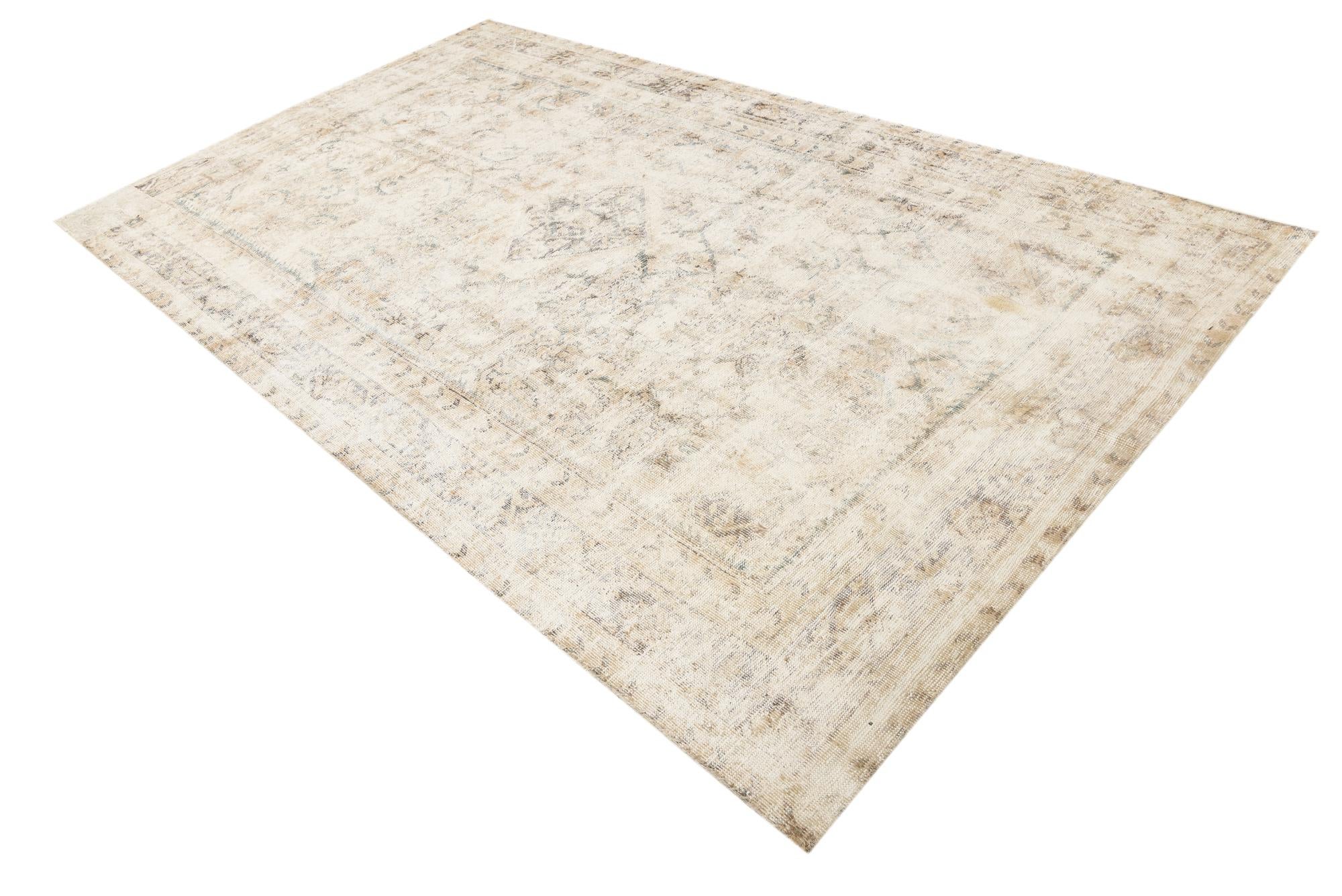 6' 8 x 11' 6 Hand Knotted Ultra Vintage Persian Wool Rug